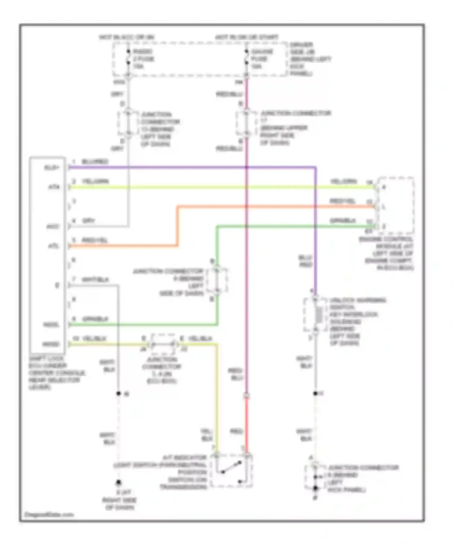 GS Lexus III (2004-2007): Shift interlock circuit