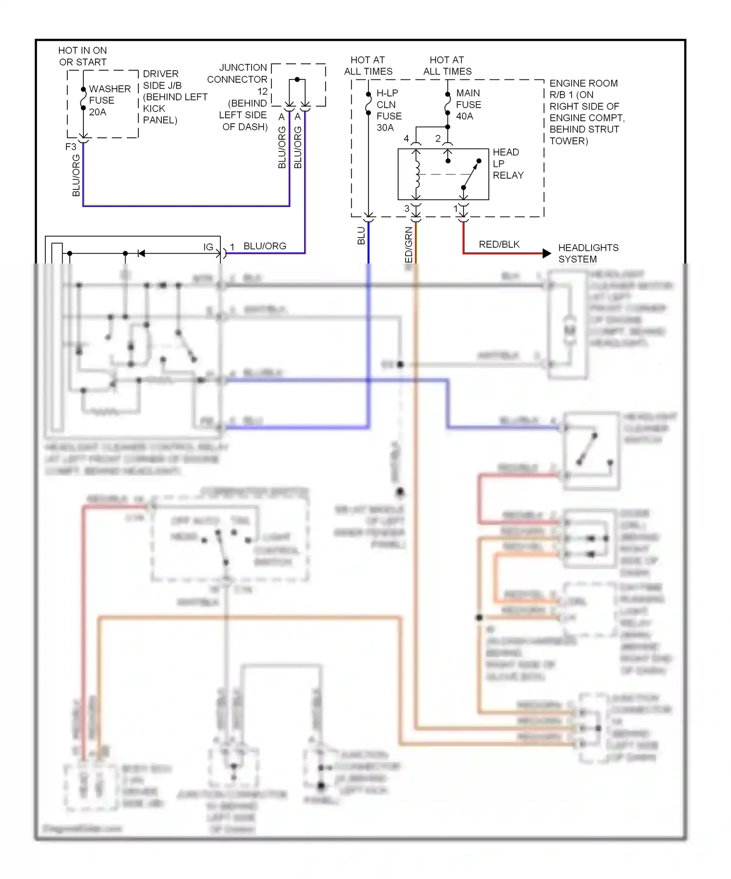Wiring diagram blu/org for Lexus GS III (2004-2007) (31 of 36)