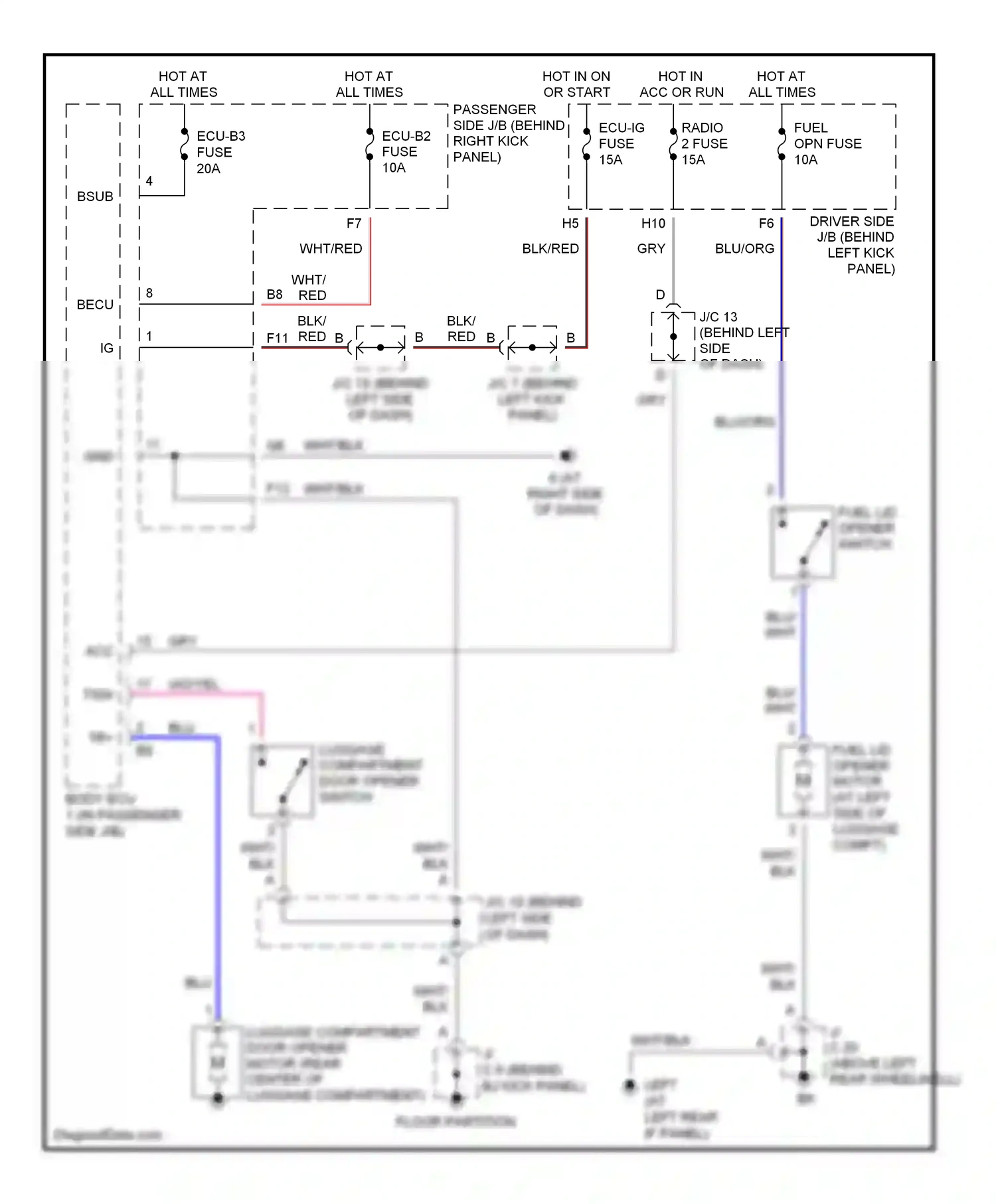 Wiring diagram blu/org for Lexus GS III (2004-2007) (33 of 36)