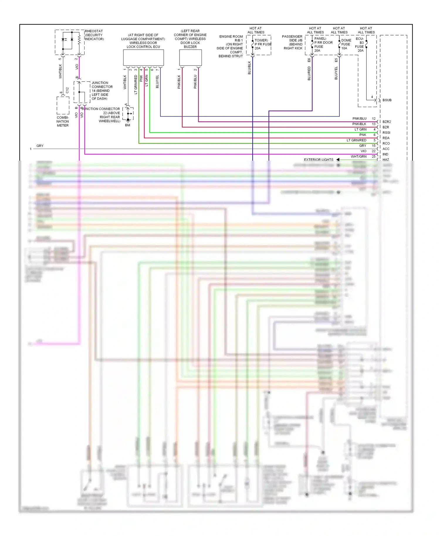 Wiring diagram combi- nation meter for Lexus GS III (2004-2007) (1 of 1)