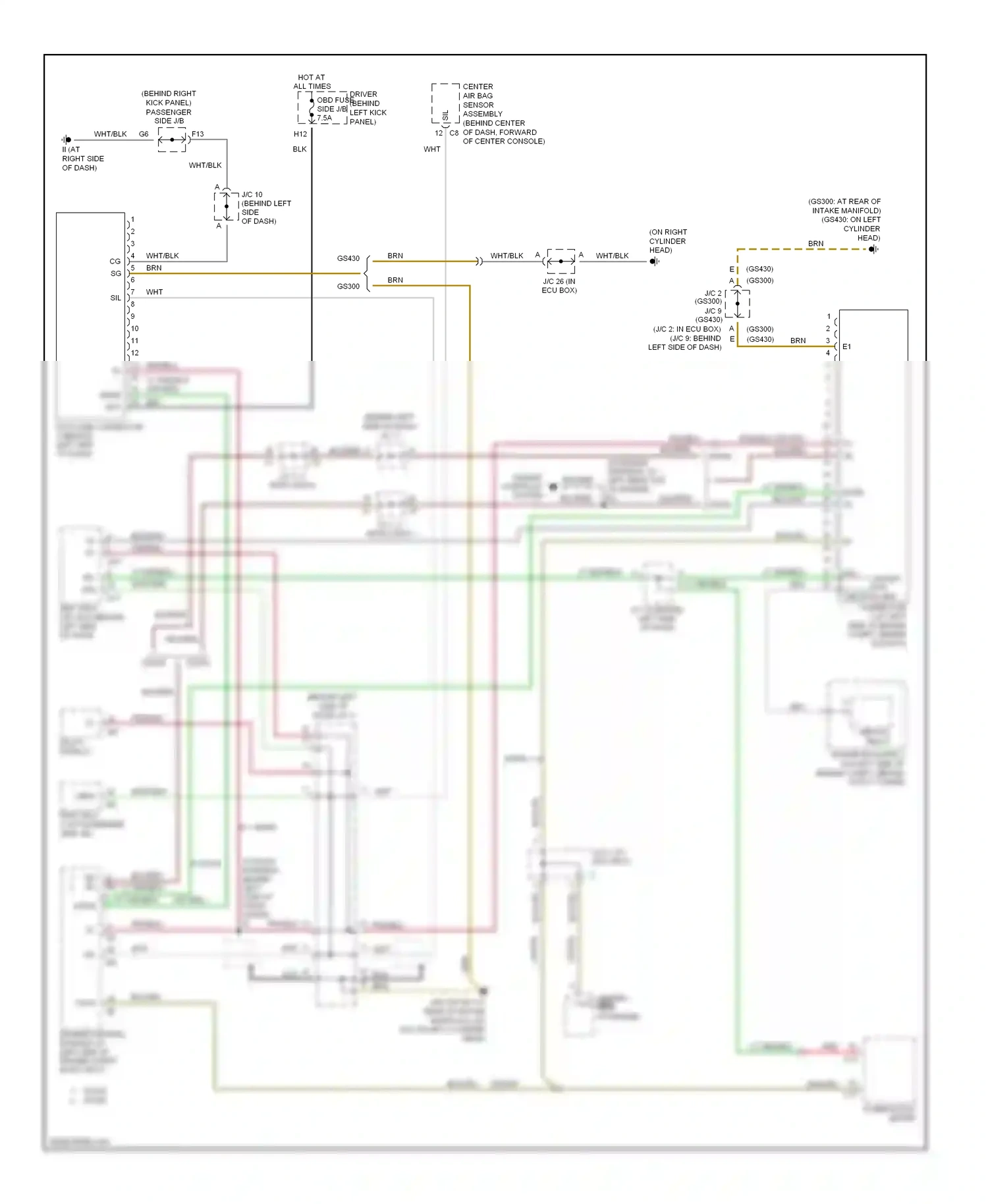 Lexus GS III (2004-2007) engine control module (at left side of engine compt, in ecu box) wiring diagram  (5 of 9)