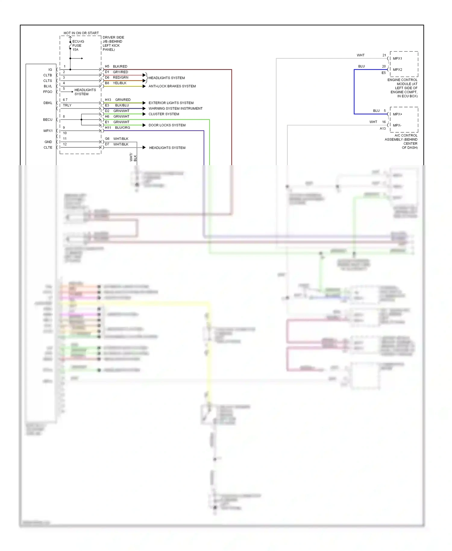 Lexus GS III (2004-2007) engine control module (at left side of engine compt, in ecu box) wiring diagram  (3 of 9)