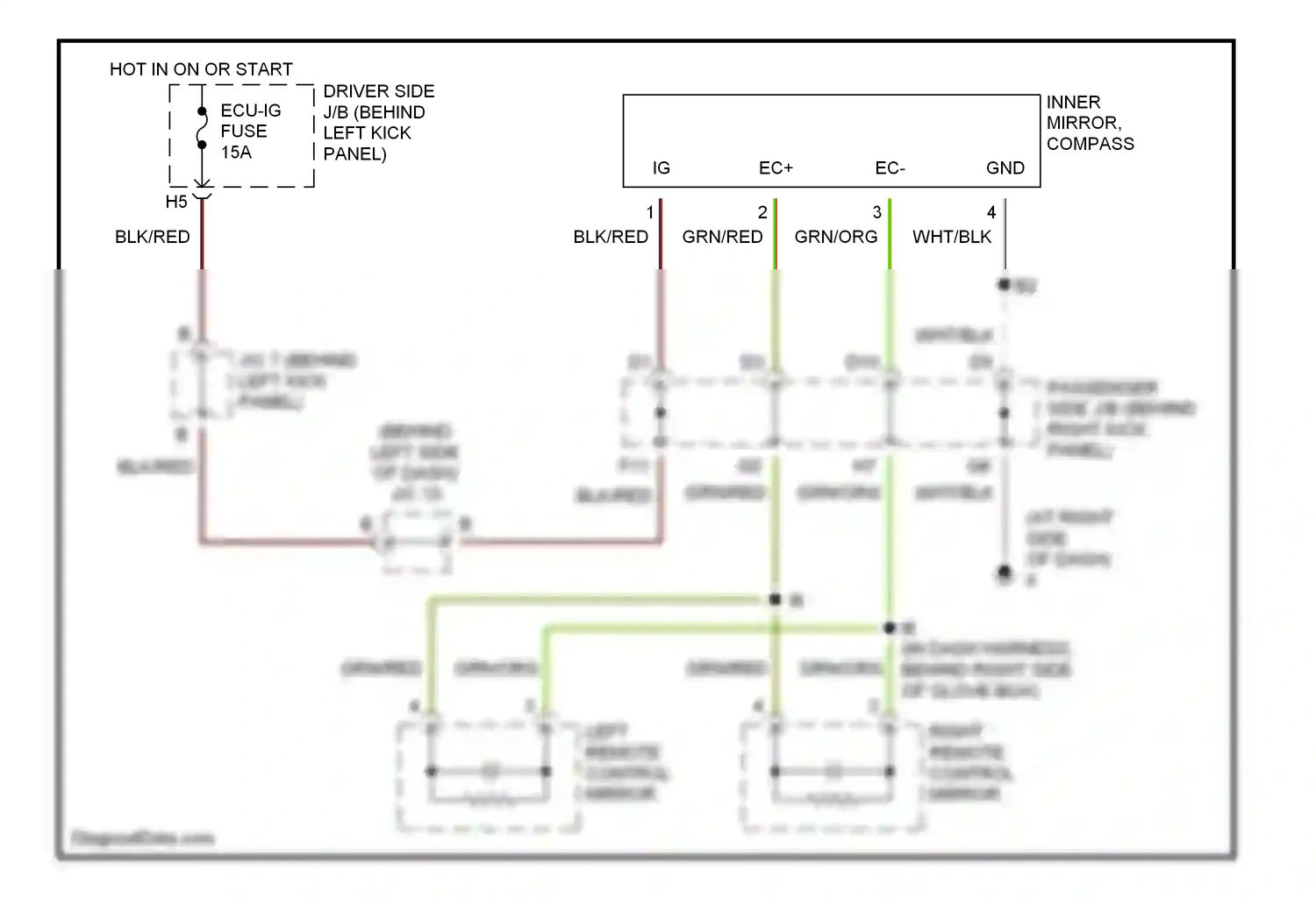 Wiring diagram grn/red for Lexus GS III (2004-2007) (22 of 31)