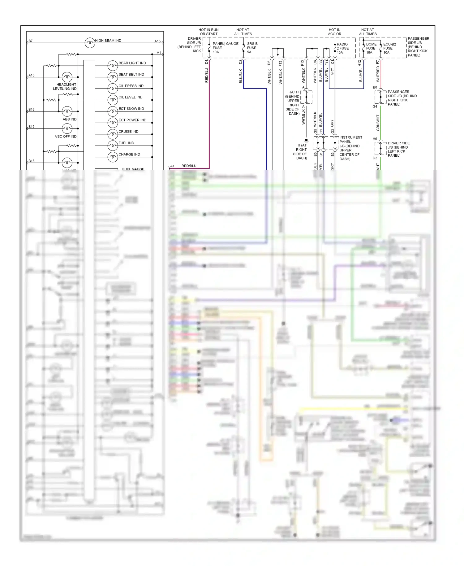 Wiring diagram high beam ind for Lexus GS III (2004-2007) (2 of 2)