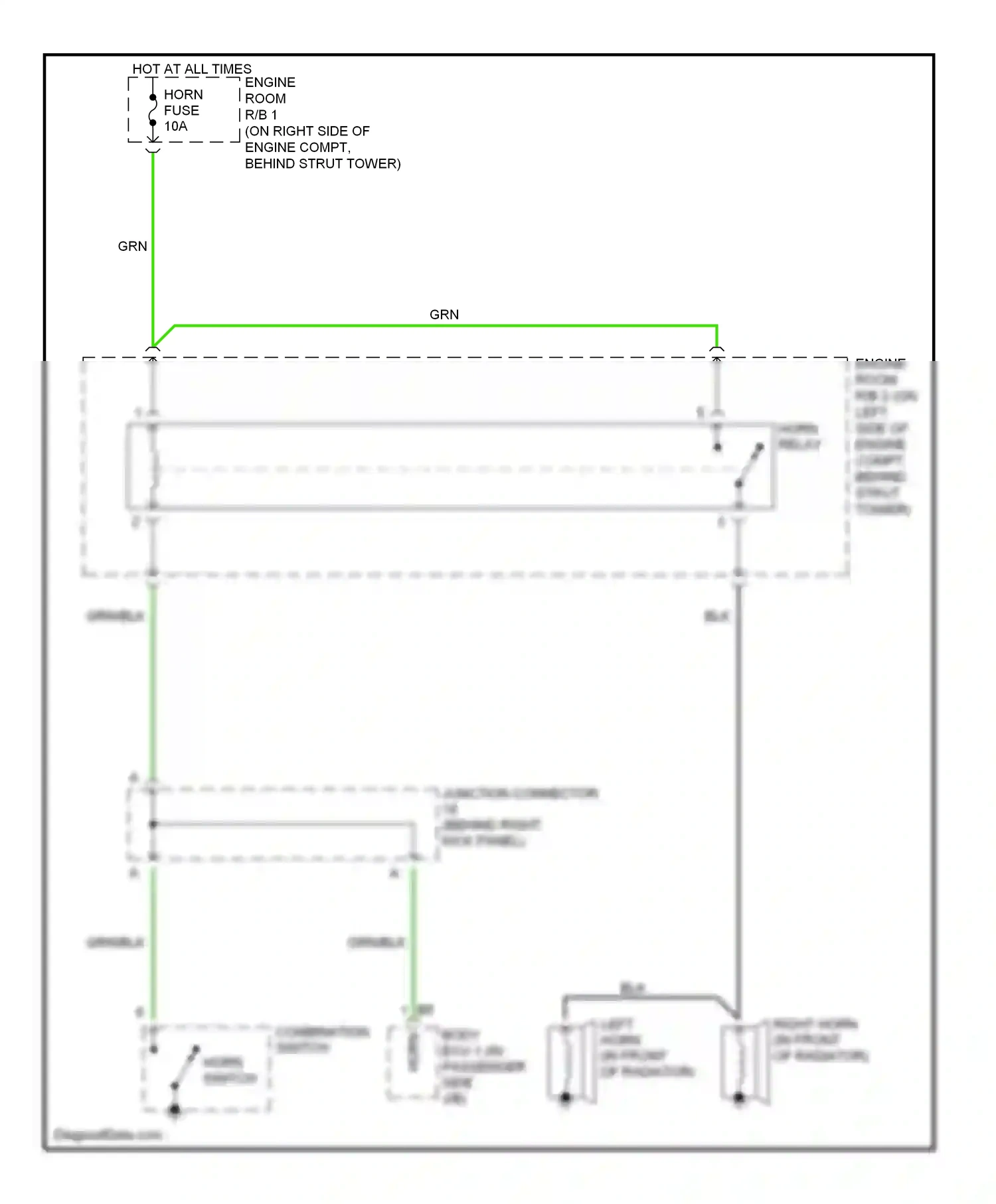Wiring diagram horn switch for Lexus GS III (2004-2007) (1 of 1)