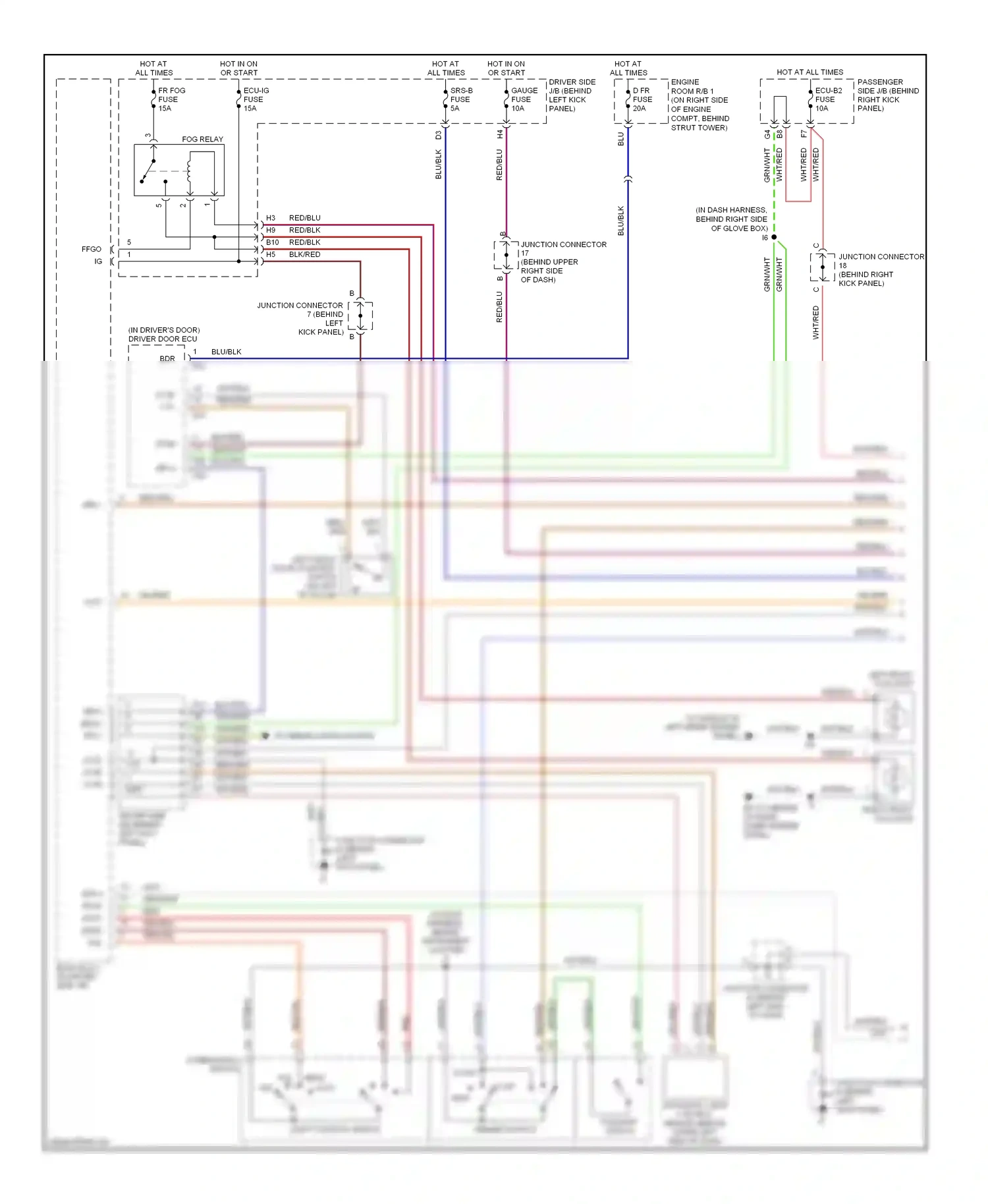 Wiring diagram left front fog light for Lexus GS III (2004-2007) (2 of 2)