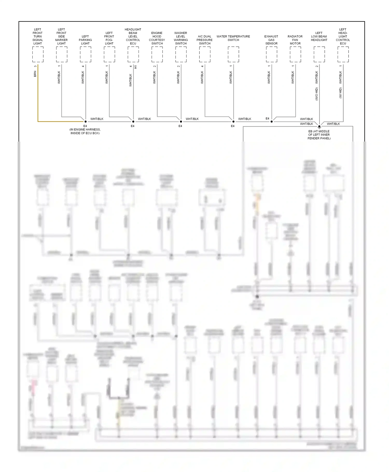 Wiring diagram left head- light control ecu for Lexus GS III (2004-2007) (1 of 1)