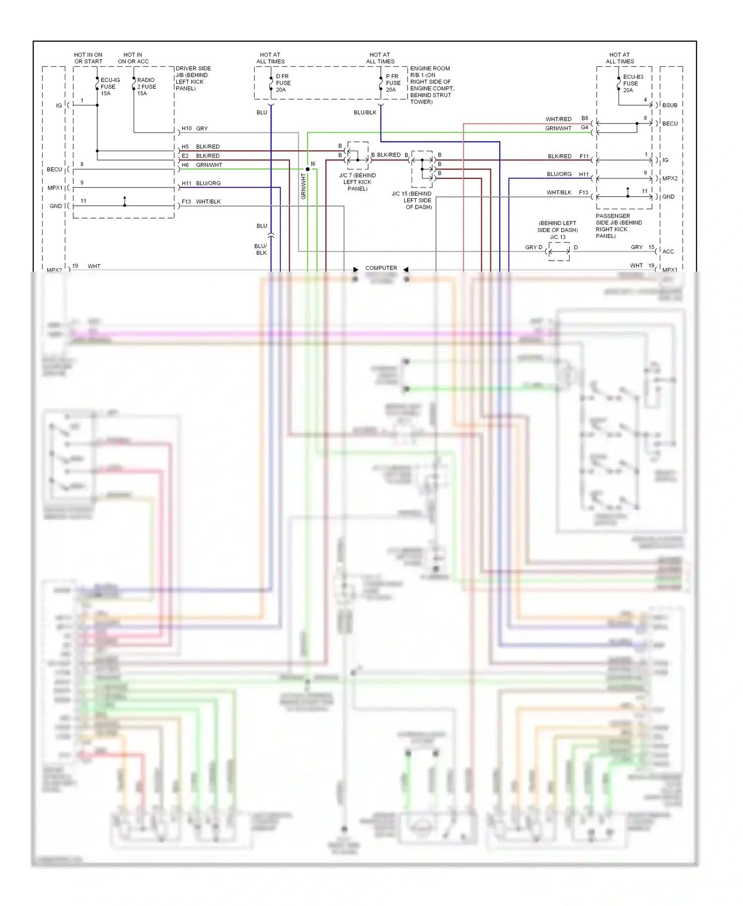 Lexus GS III (2004-2007) left wiring diagram  (3 of 4)
