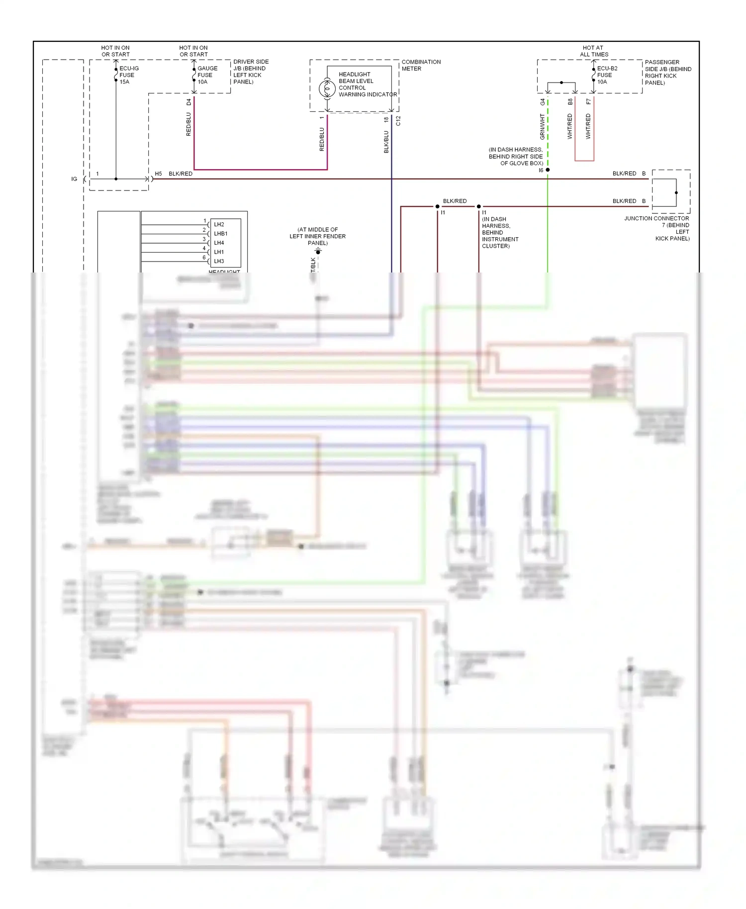 Wiring diagram light control switch for Lexus GS III (2004-2007) (2 of 2)