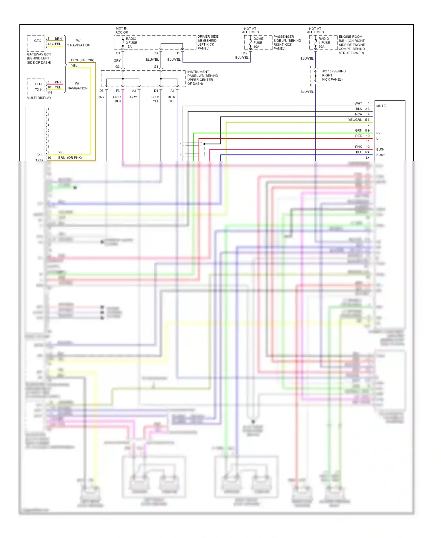 Wiring diagram lt grn/red for Lexus GS III (2004-2007) (15 of 16)