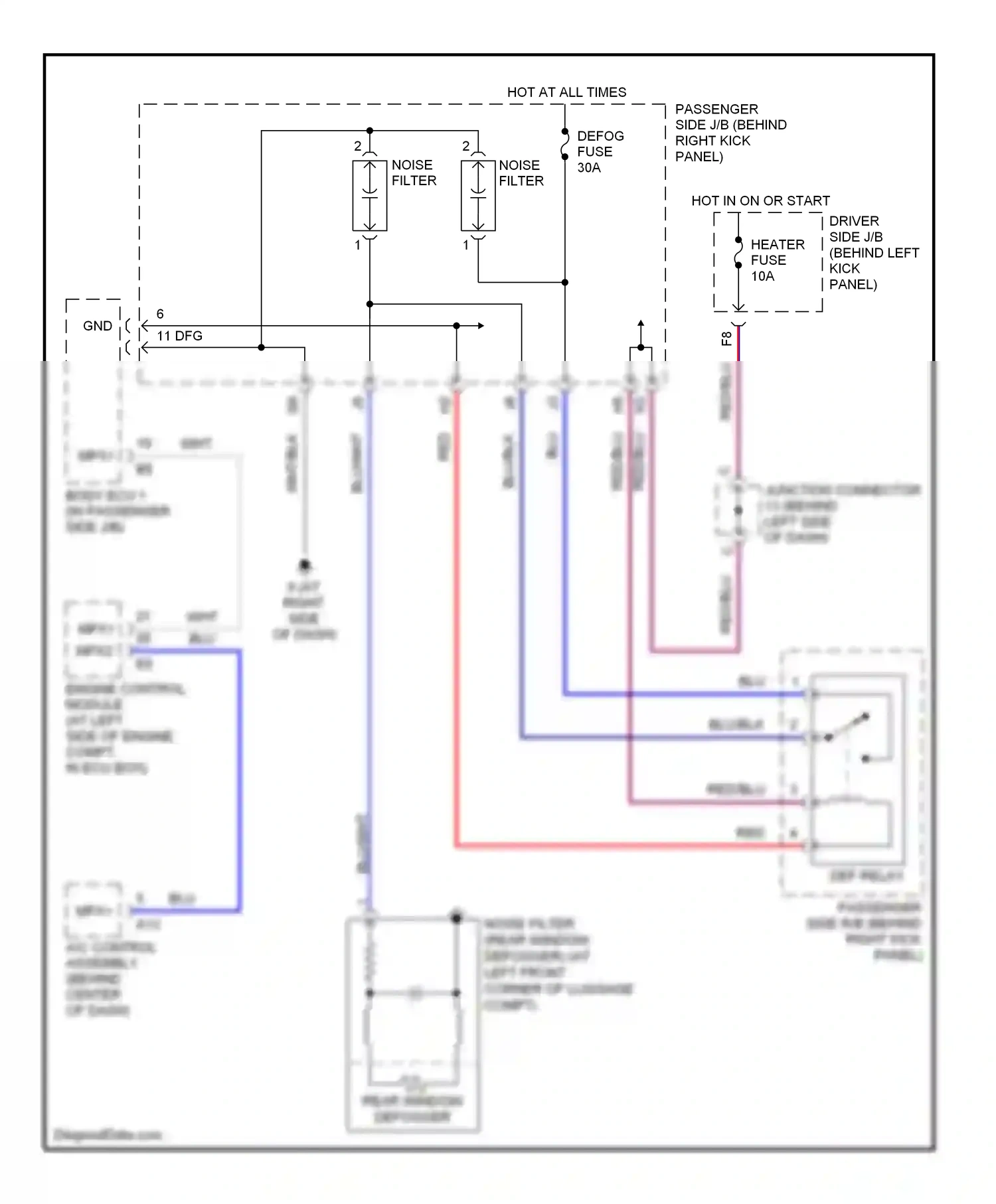 Wiring diagram rear window defogger for Lexus GS III (2004-2007) (1 of 1)