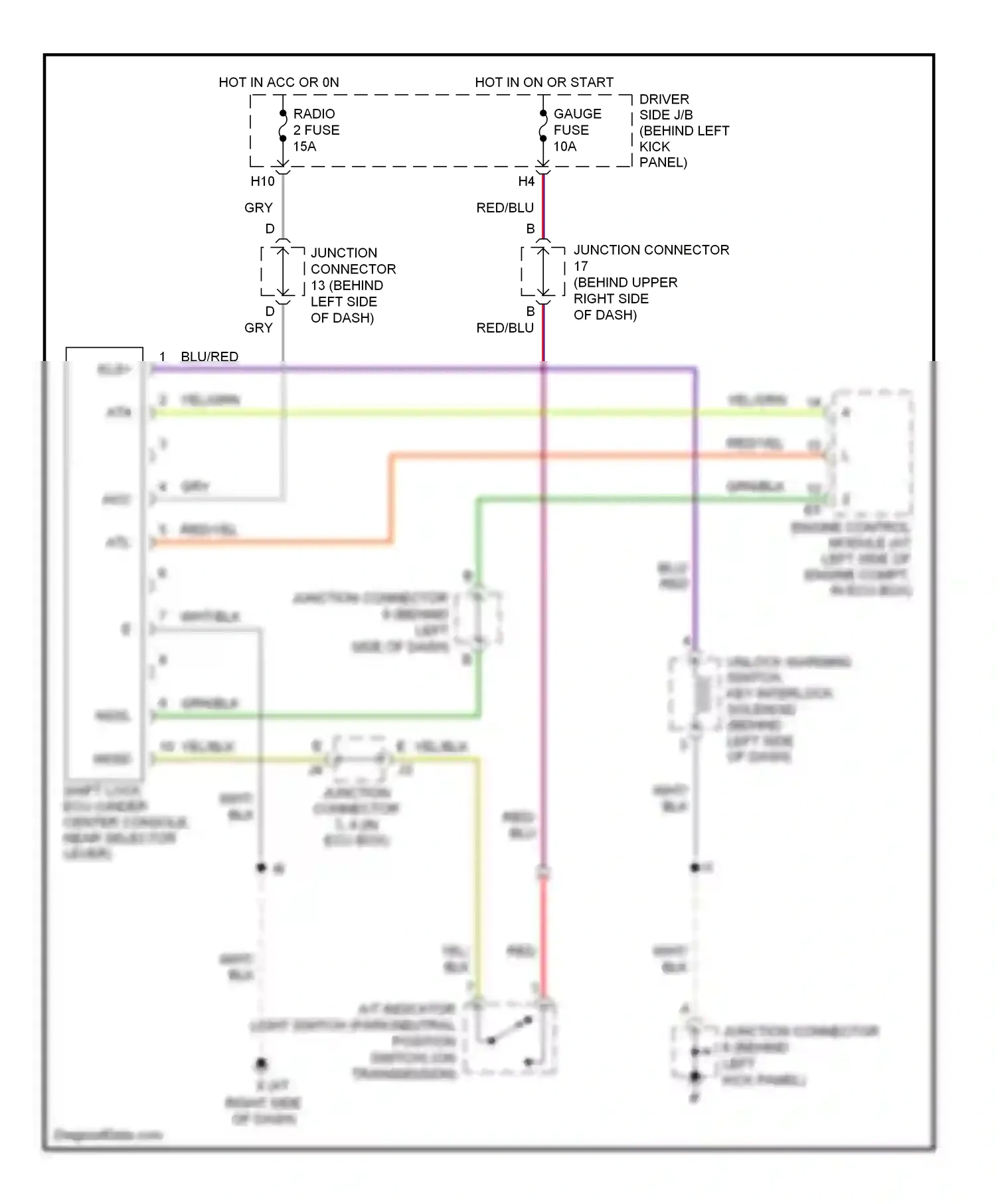 Wiring diagram red for Lexus GS III (2004-2007) (38 of 48)