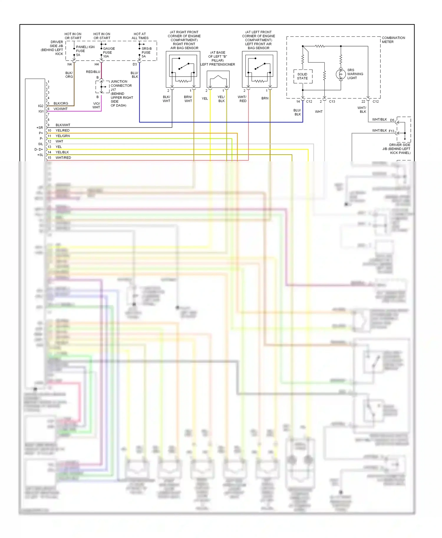 Wiring diagram seat belt warning occupant detection sensor for Lexus GS III (2004-2007) (1 of 2)