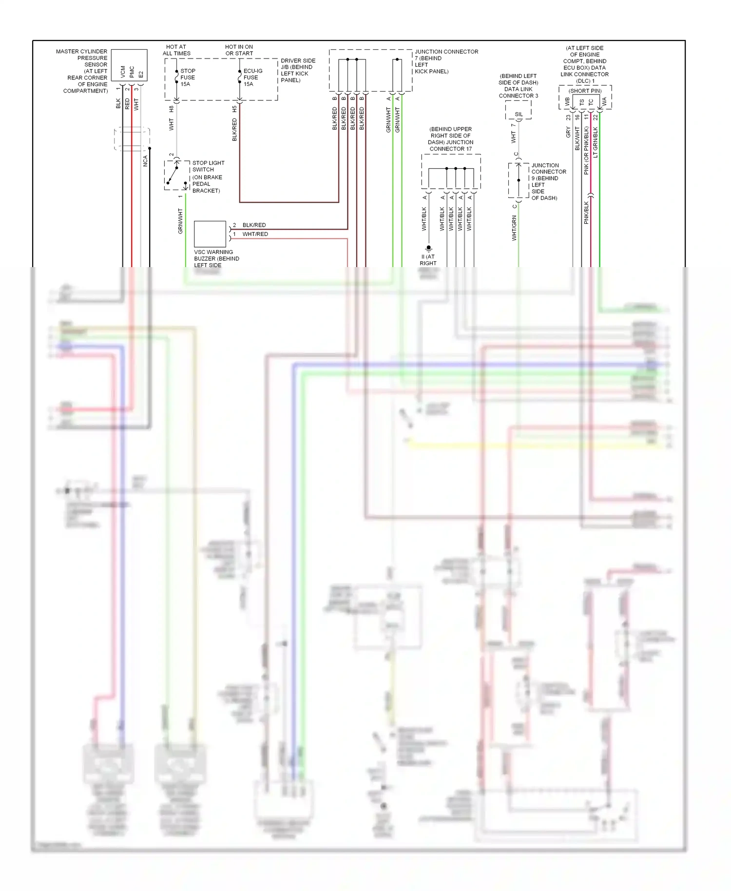 Lexus GS III (2004-2007) steering sensor (combination switch) wiring diagram  (1 of 1)