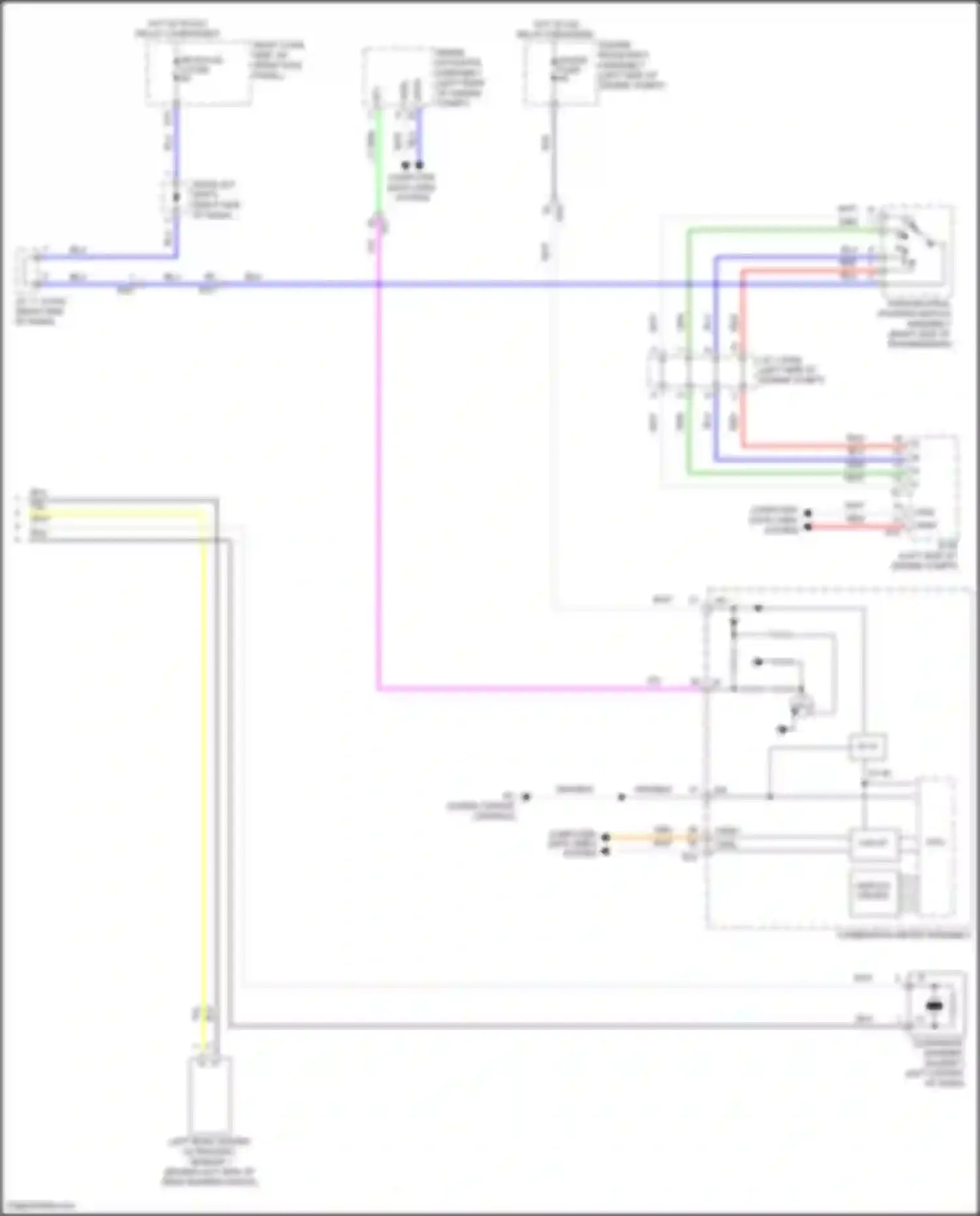 GS Lexus IV facelift (2015-2020): Rear sonar circuit (2 of 2)