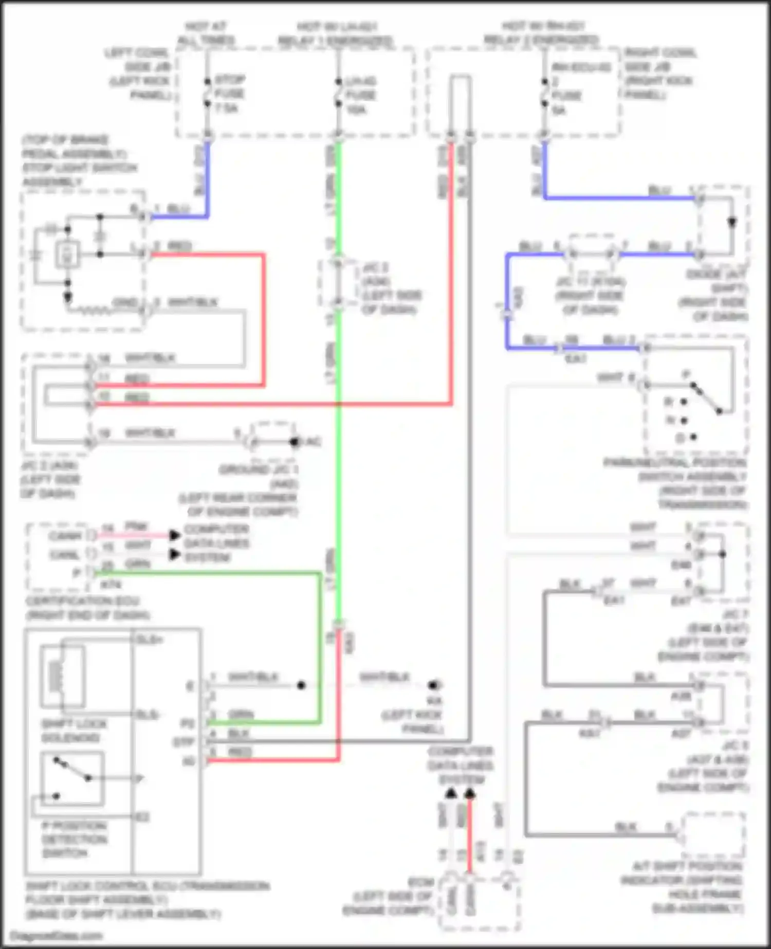 GS Lexus IV facelift (2015-2020): Shift interlock circuit