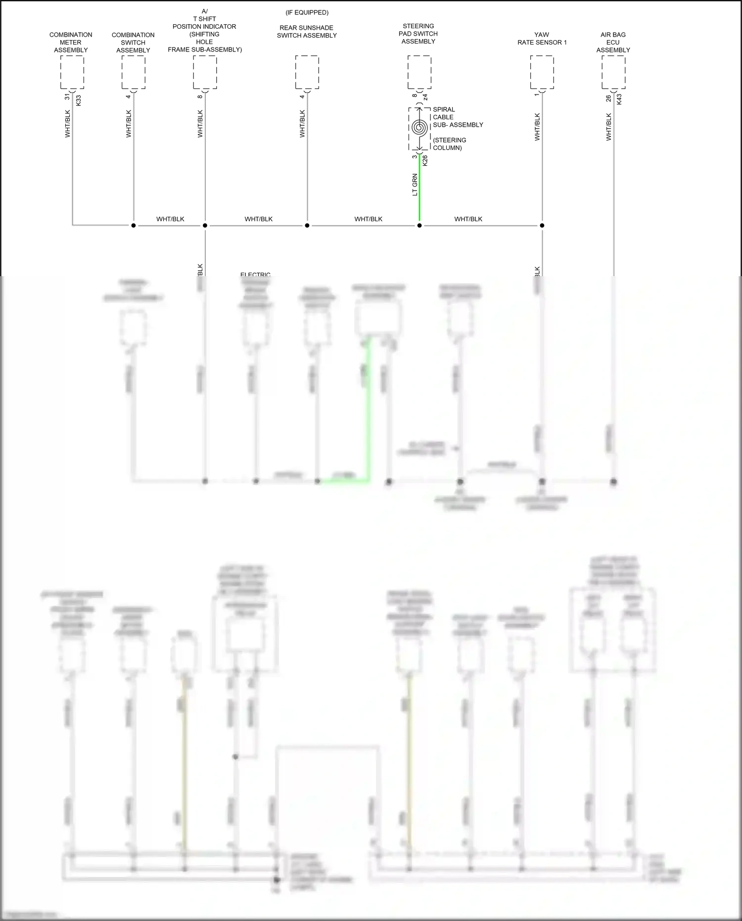 Lexus GS IV facelift (2015-2020) combination switch assembly wiring diagram  (13 of 18)