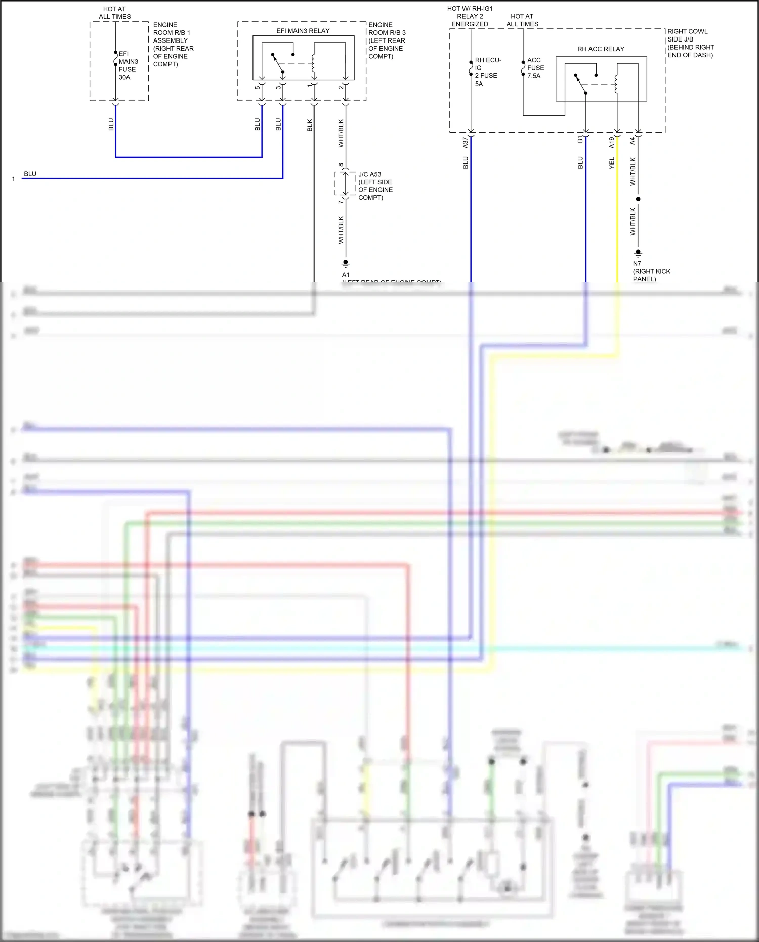 Lexus GS IV facelift (2015-2020) combination switch assembly wiring diagram  (9 of 18)