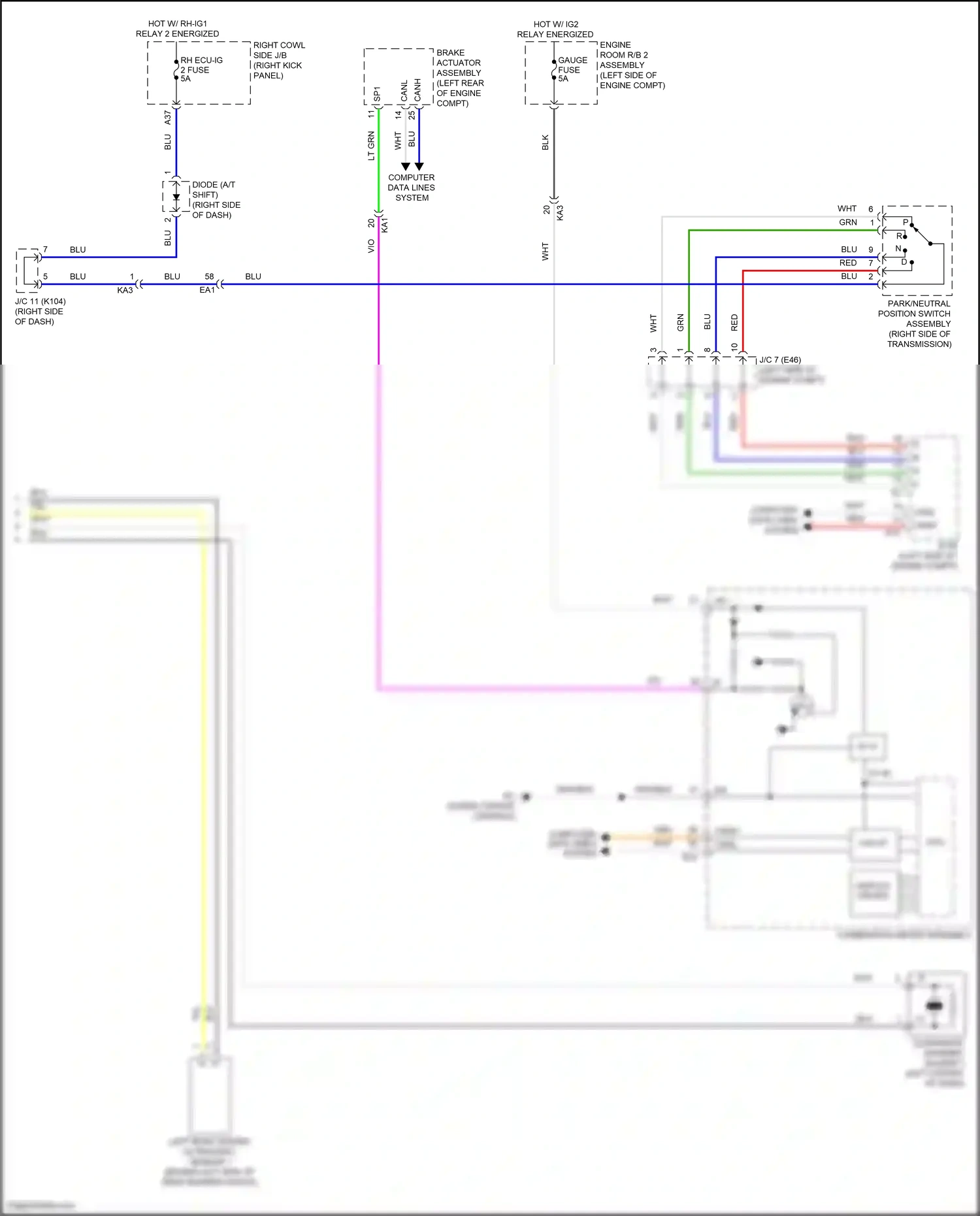 Lexus GS IV facelift (2015-2020) computer data lines system wiring diagram  (49 of 151)