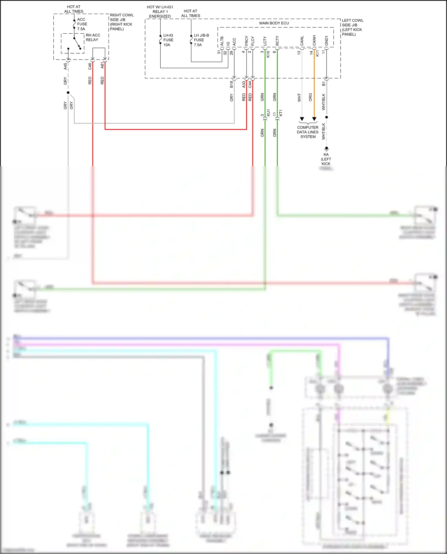 Lexus GS IV facelift (2015-2020) computer data lines system wiring diagram  (68 of 151)
