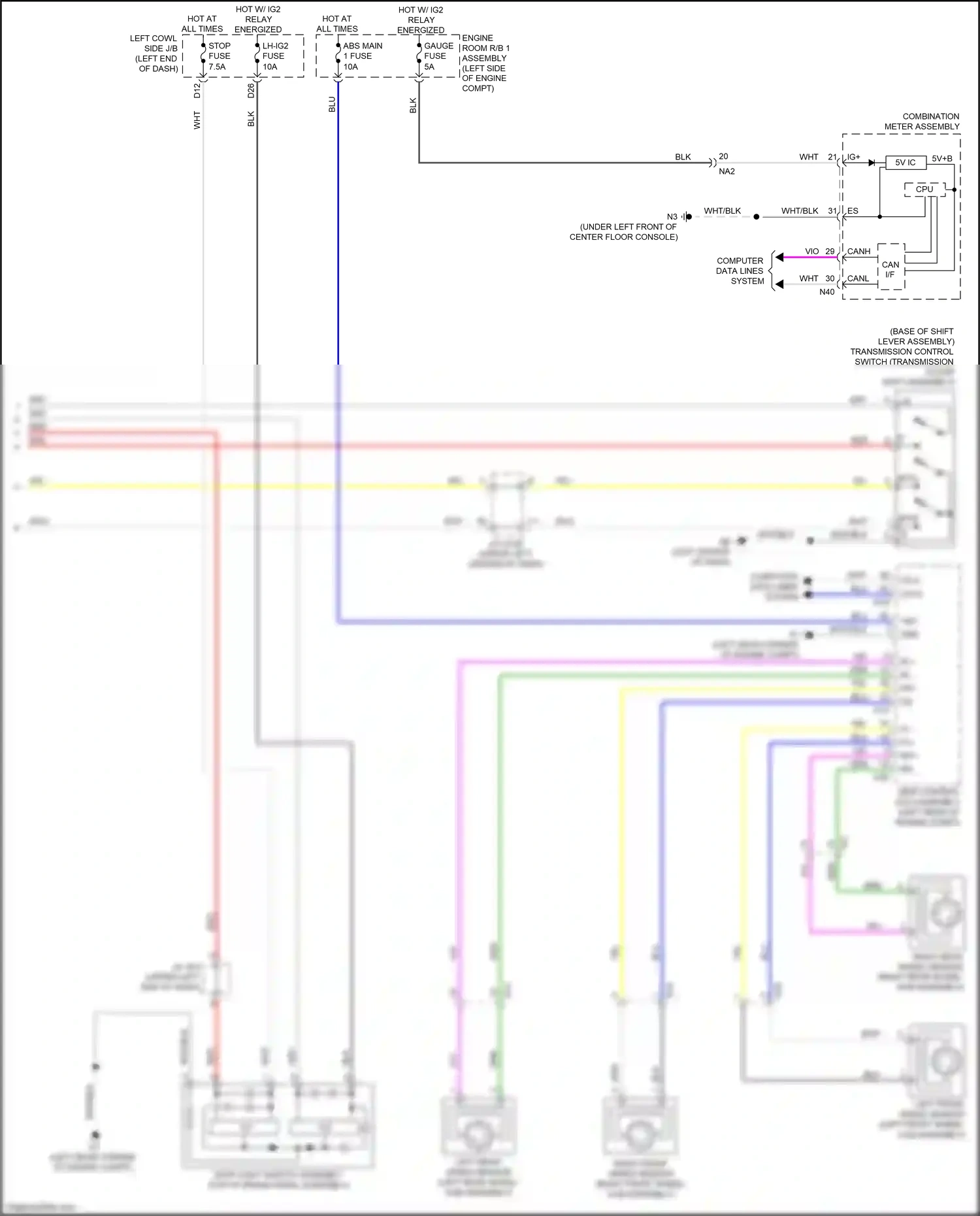 Lexus GS IV facelift (2015-2020) computer data lines system wiring diagram  (114 of 151)