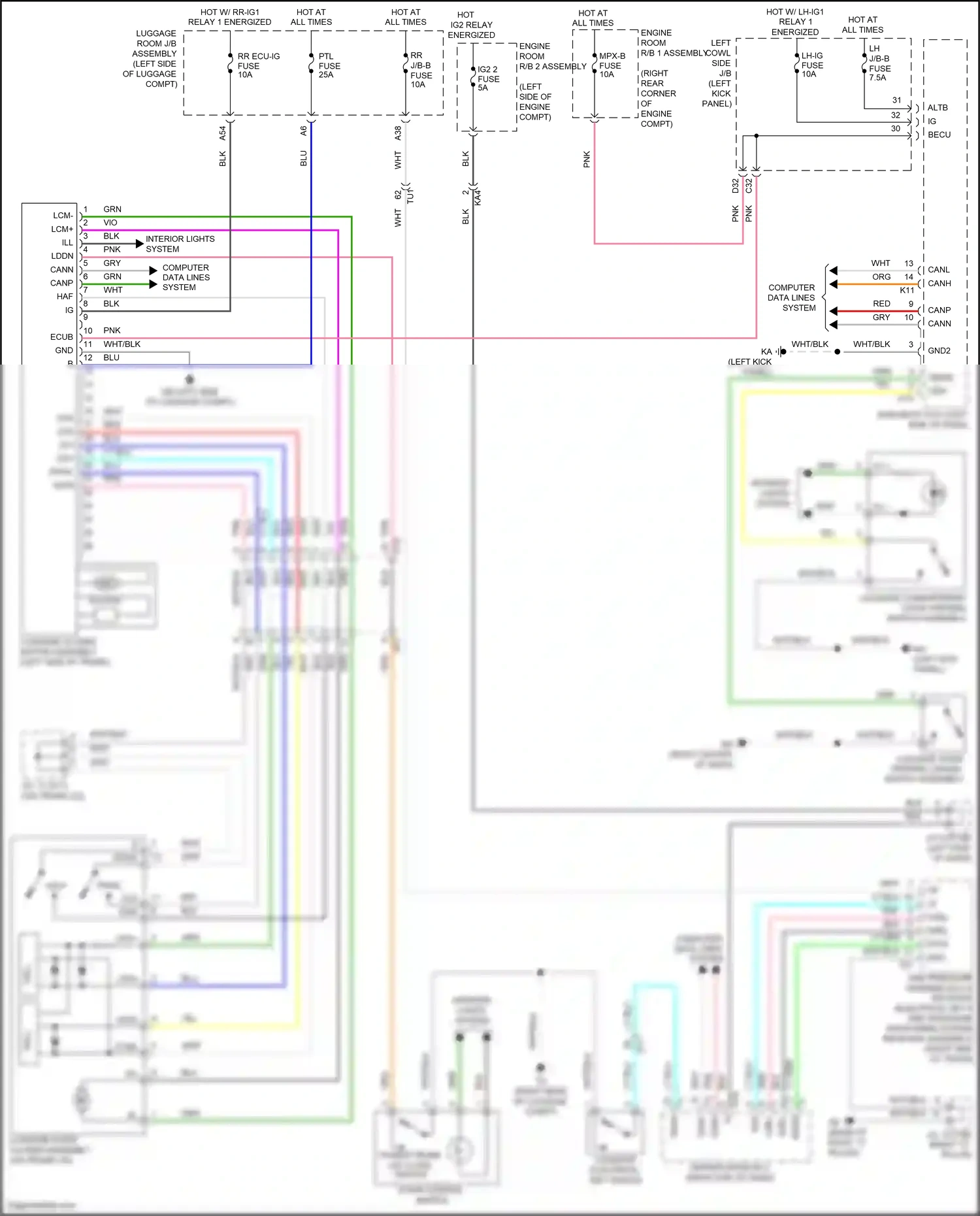 Lexus GS IV facelift (2015-2020) computer data lines system wiring diagram  (133 of 151)