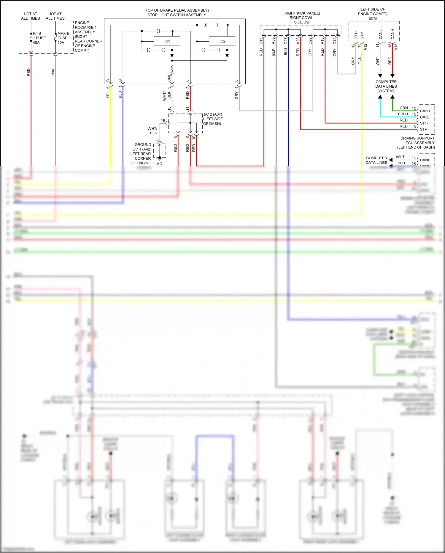 Lexus GS IV facelift (2015-2020) computer data lines systems wiring diagram  (1 of 2)