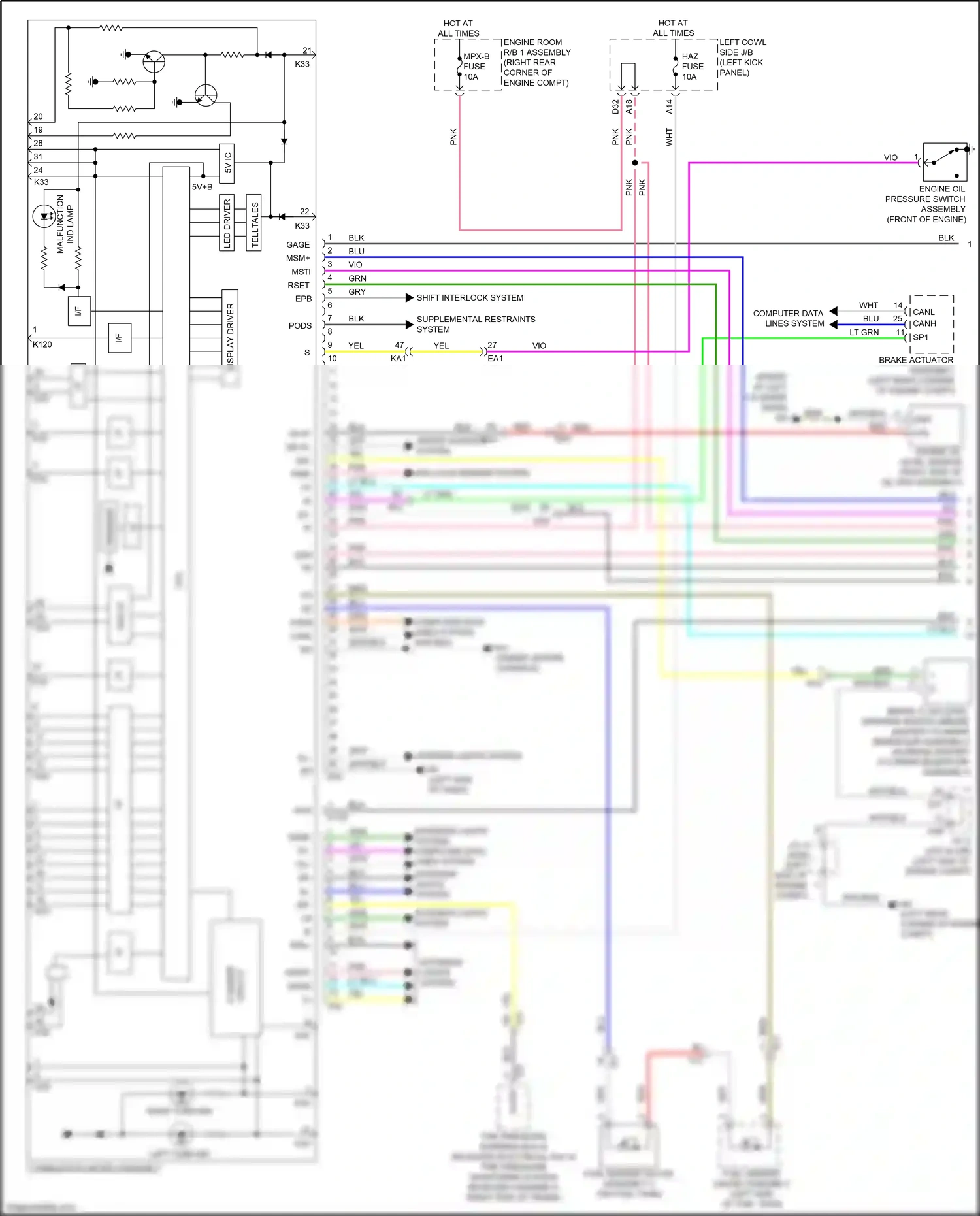Lexus GS IV facelift (2015-2020) engine oil level sensor wiring diagram  (4 of 5)