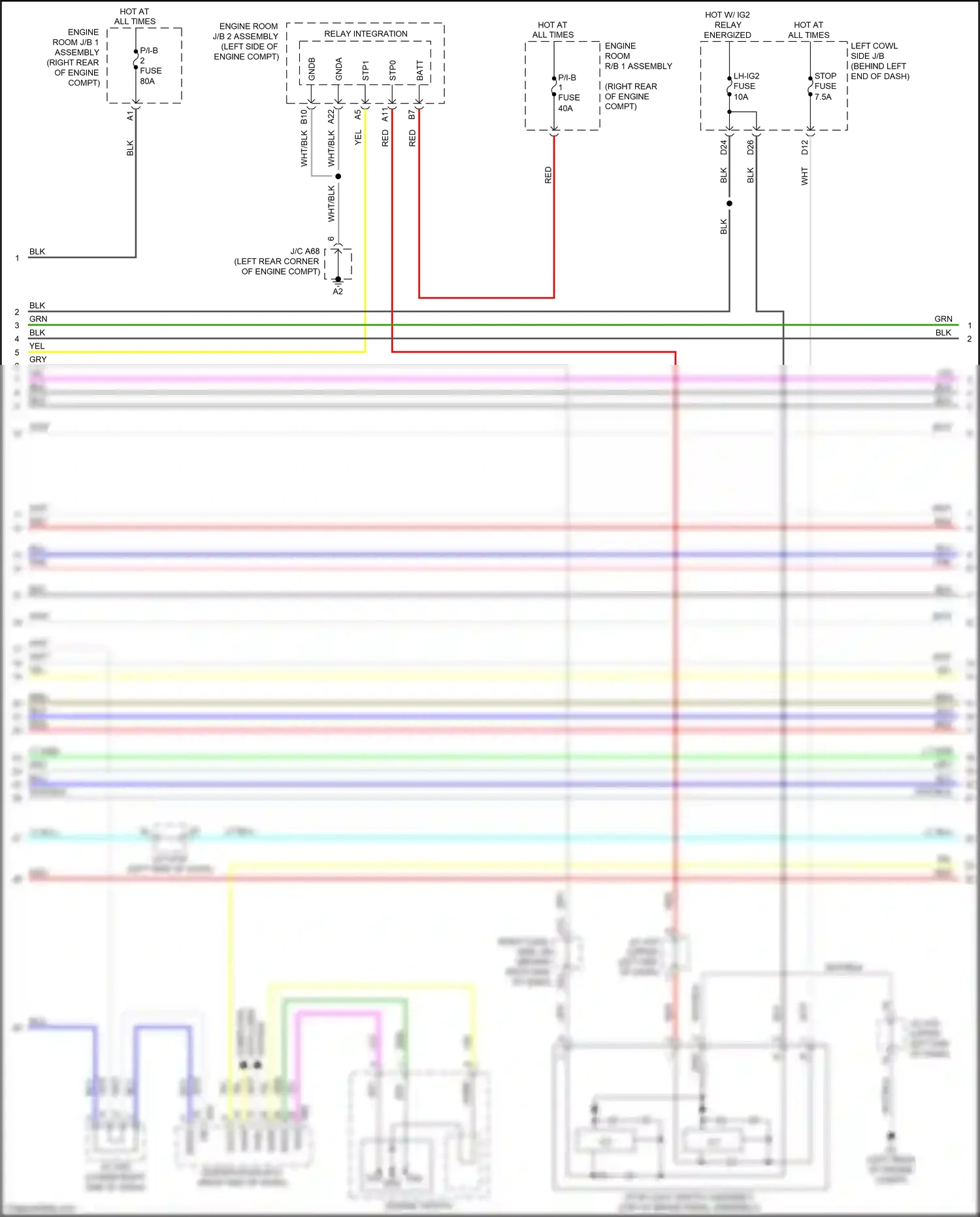 Lexus GS IV facelift (2015-2020) engine room j/b 2 assembly wiring diagram  (19 of 31)