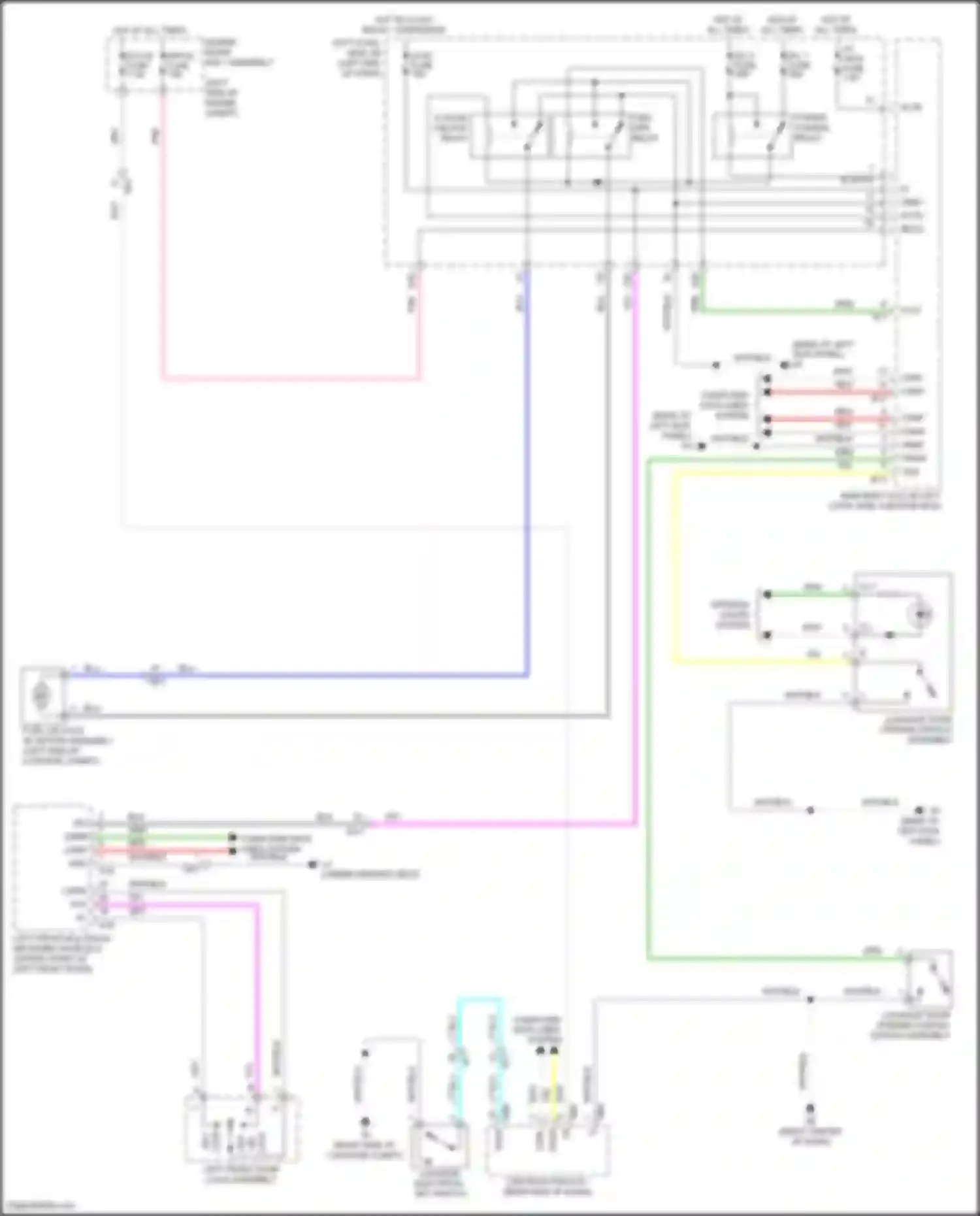 Wiring diagram fuel lid lock w/ motor assembly for Lexus GS IV facelift (2015-2020) (1 of 2)