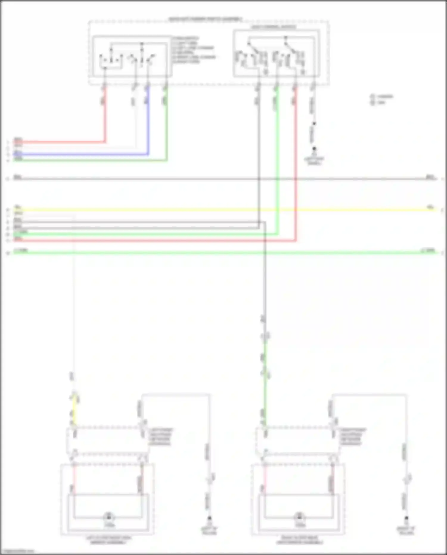 Wiring diagram right outer rear view mirror assembly for Lexus GS IV facelift (2015-2020)