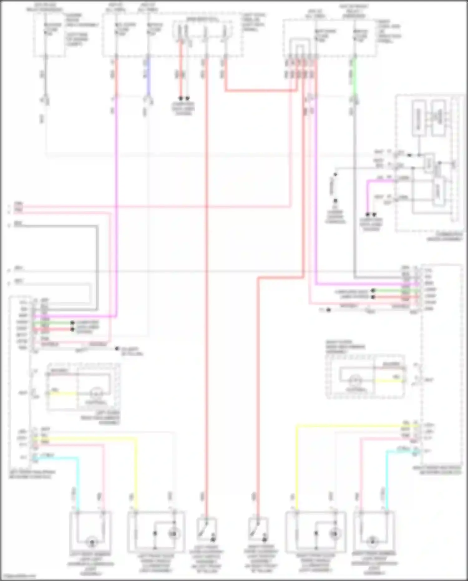 Wiring diagram right outer rear view mirror assembly for Lexus GS IV facelift (2015-2020)