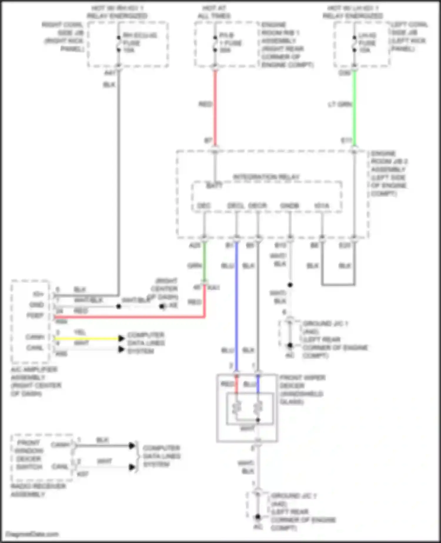 Wiring diagram front window deicer switch for Lexus GS IV facelift (2015-2020)