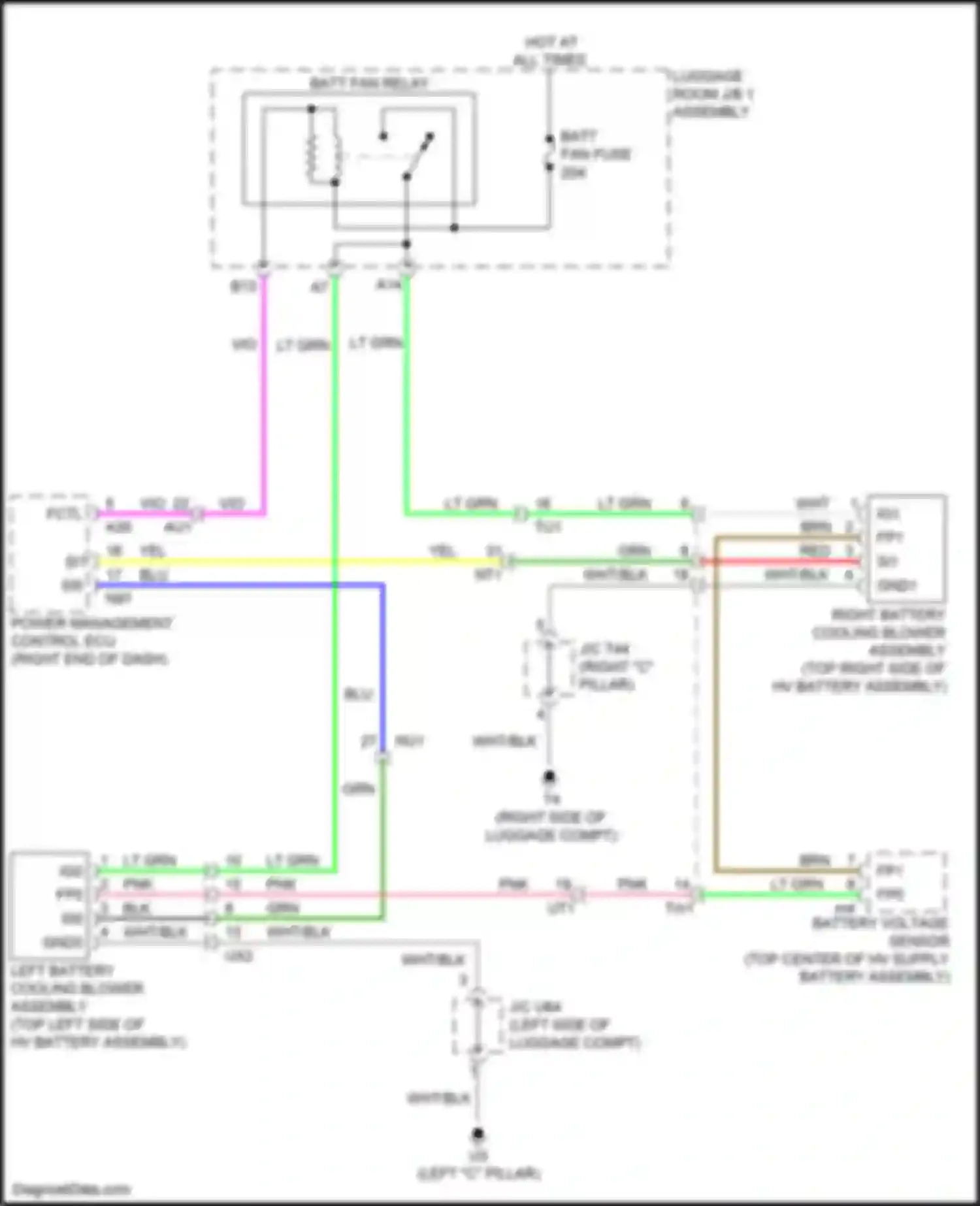 Wiring diagram battery voltage sensor for Lexus GS IV facelift (2015-2020)