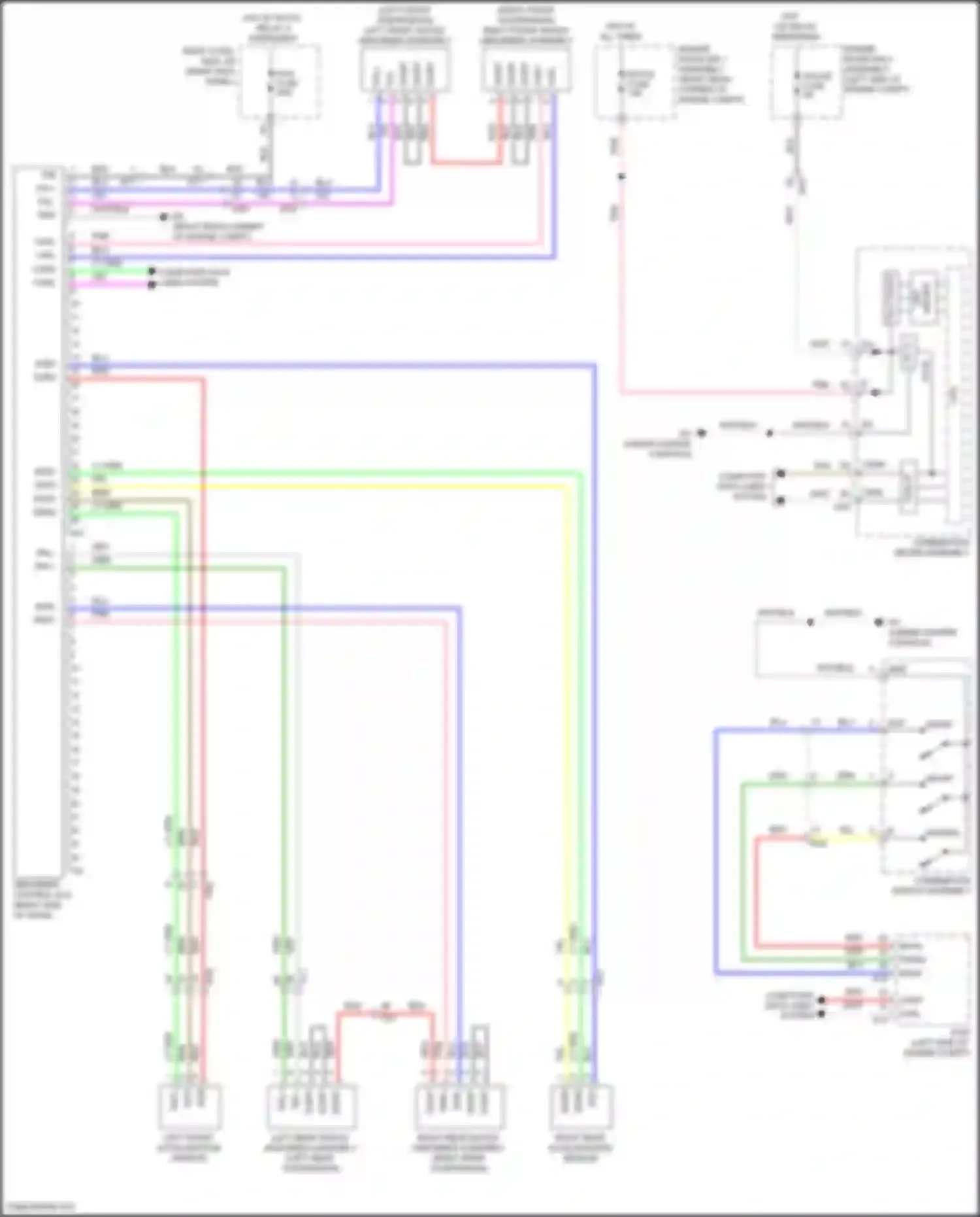 Wiring diagram right rear acceleration sensor for Lexus GS IV facelift (2015-2020)