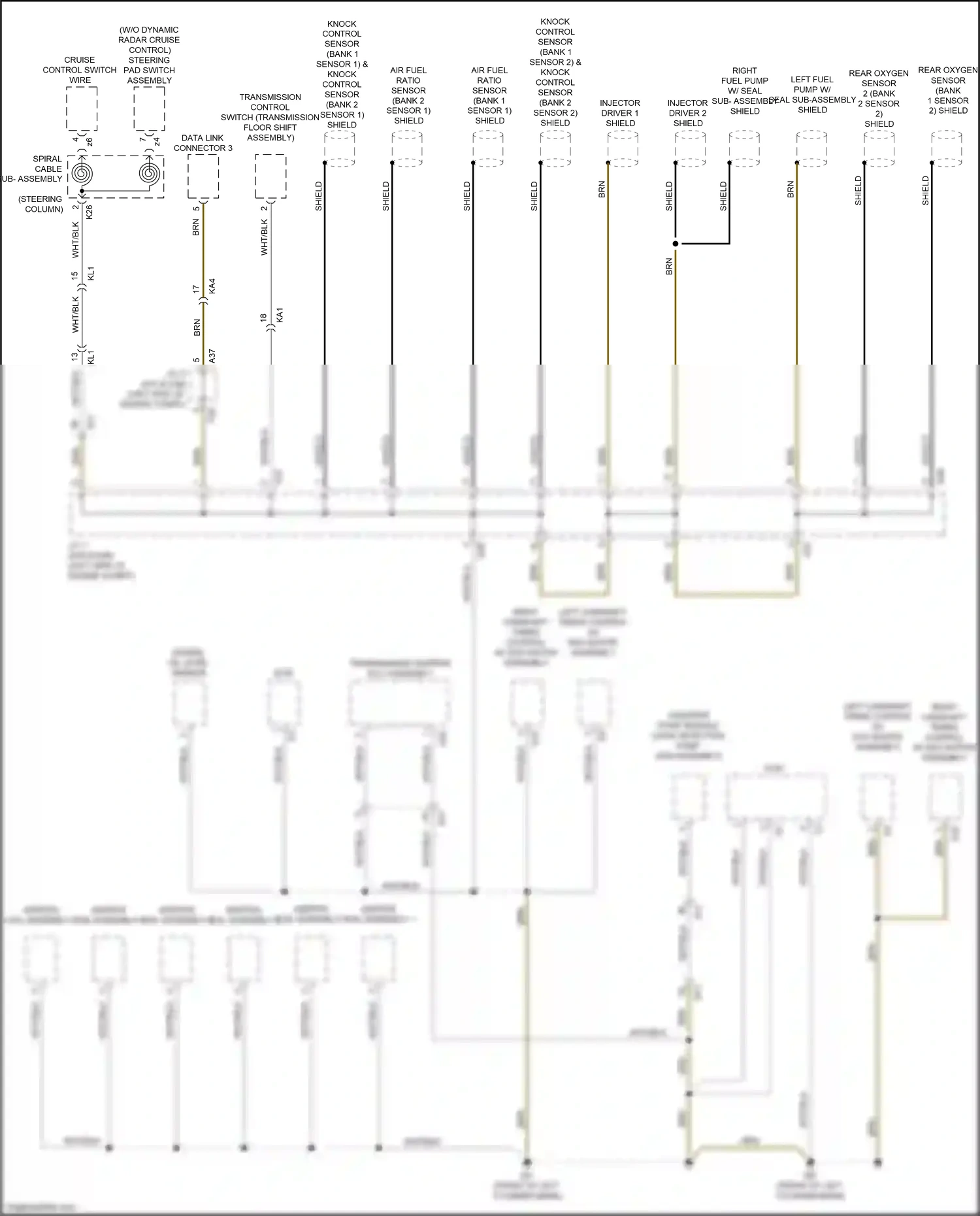 Lexus GS IV facelift (2015-2020) injector driver 2 shield wiring diagram  (1 of 1)