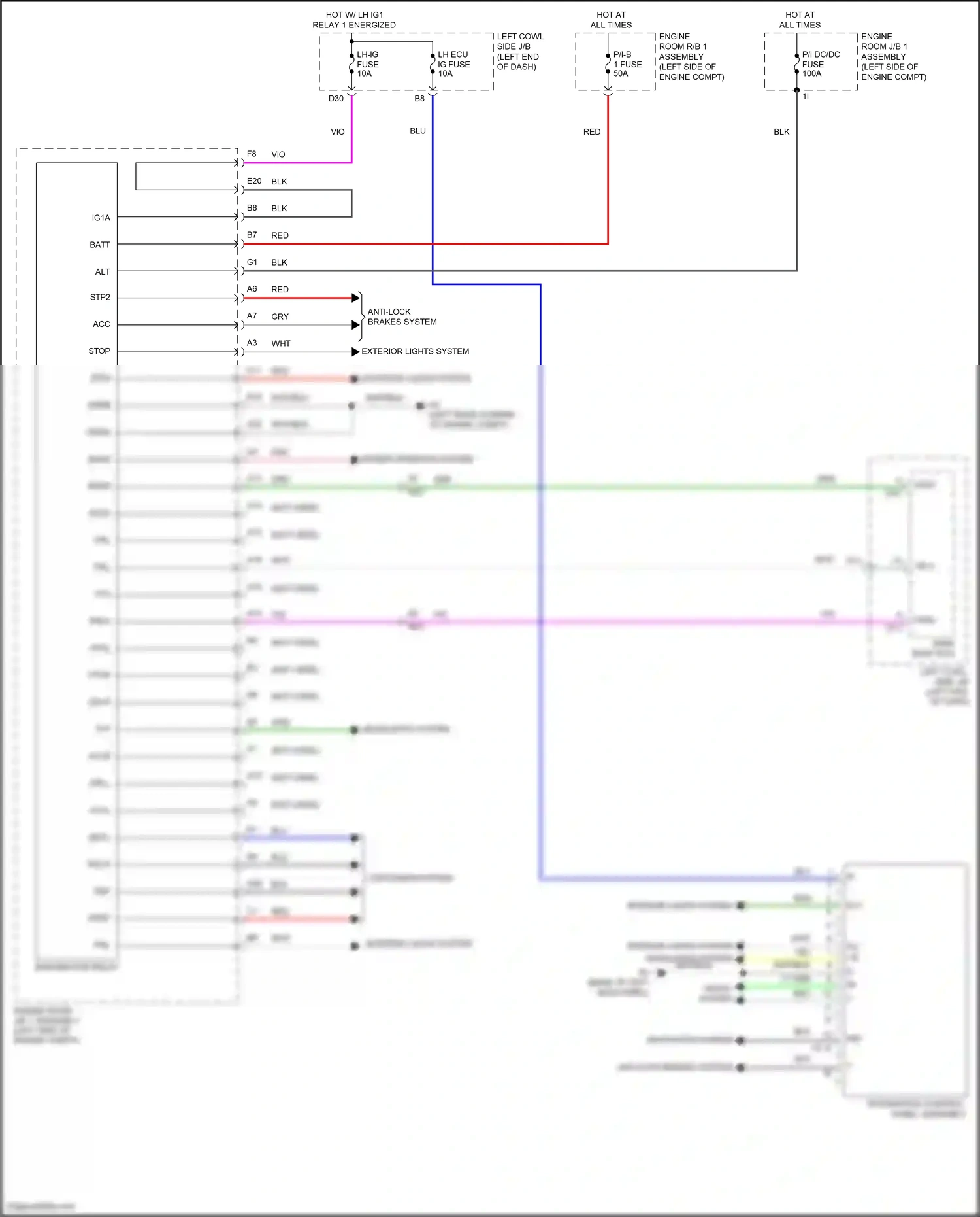 Lexus GS IV facelift (2015-2020) integration control, panel assembly wiring diagram  (8 of 13)