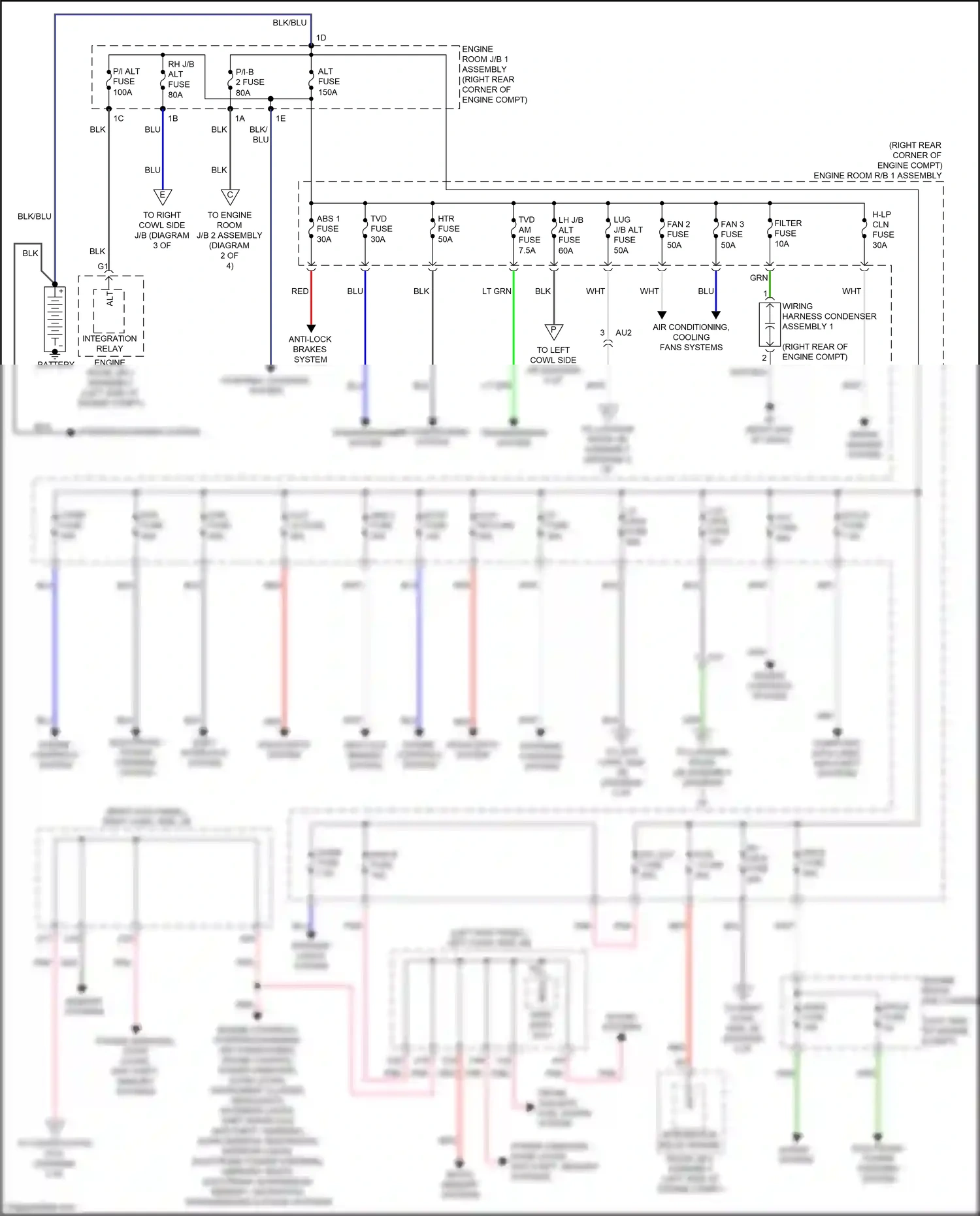 Lexus GS IV facelift (2015-2020) integration relay engine room j/b 2 assembly wiring diagram  (2 of 2)