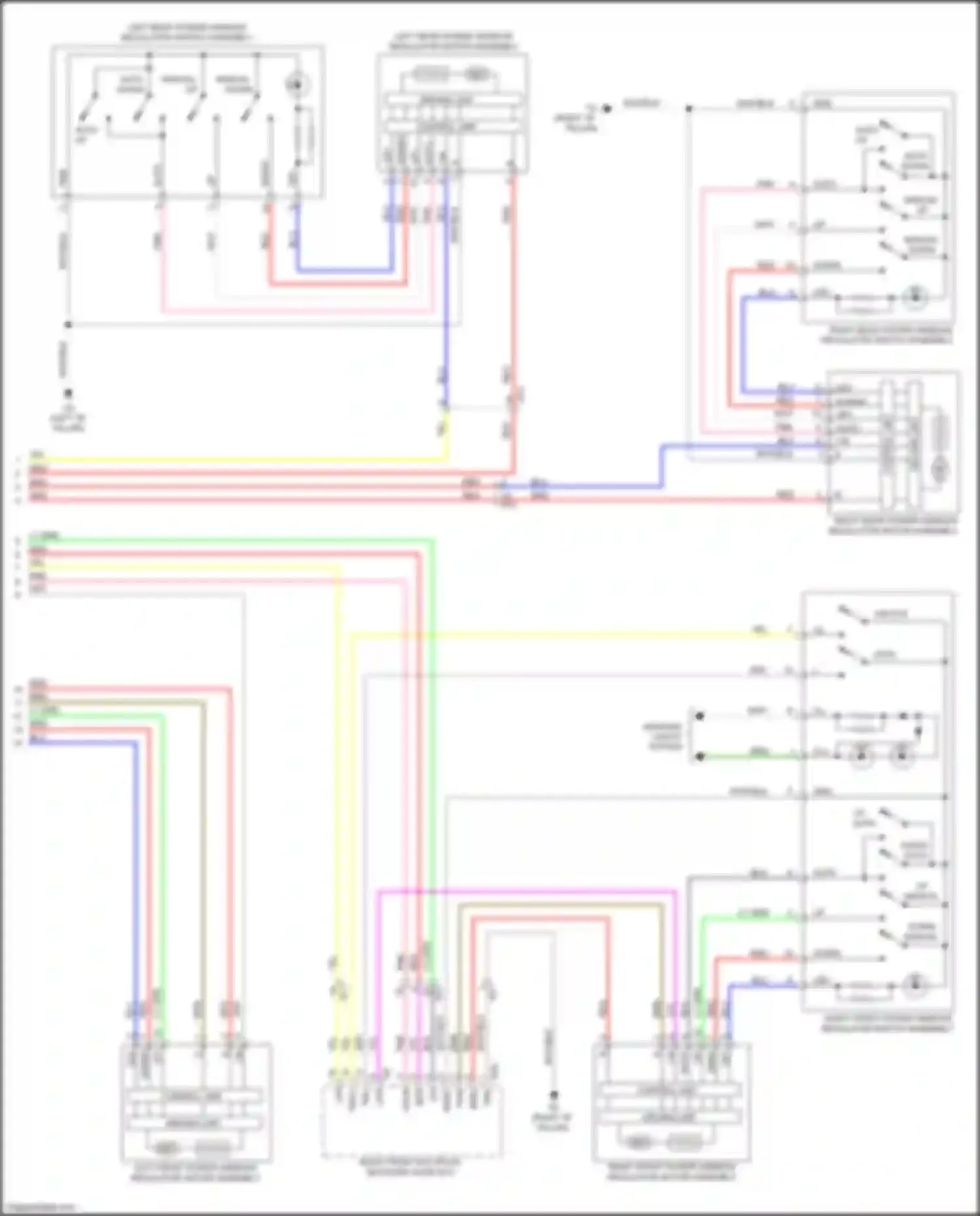 Wiring diagram right front power window regulator switch assembly for Lexus GS IV facelift (2015-2020)