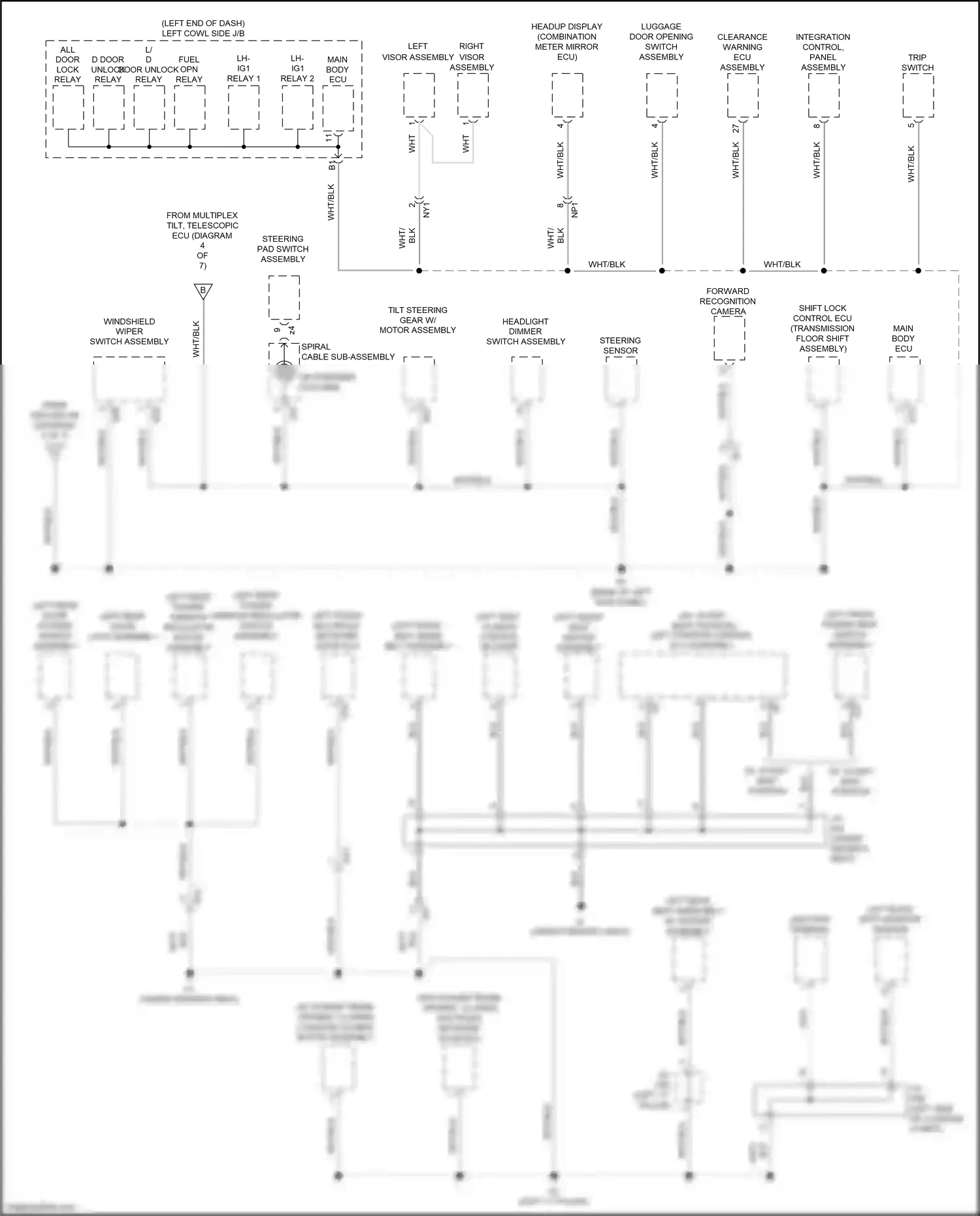 Lexus GS IV facelift (2015-2020) left front power seat switch assembly wiring diagram  (4 of 5)