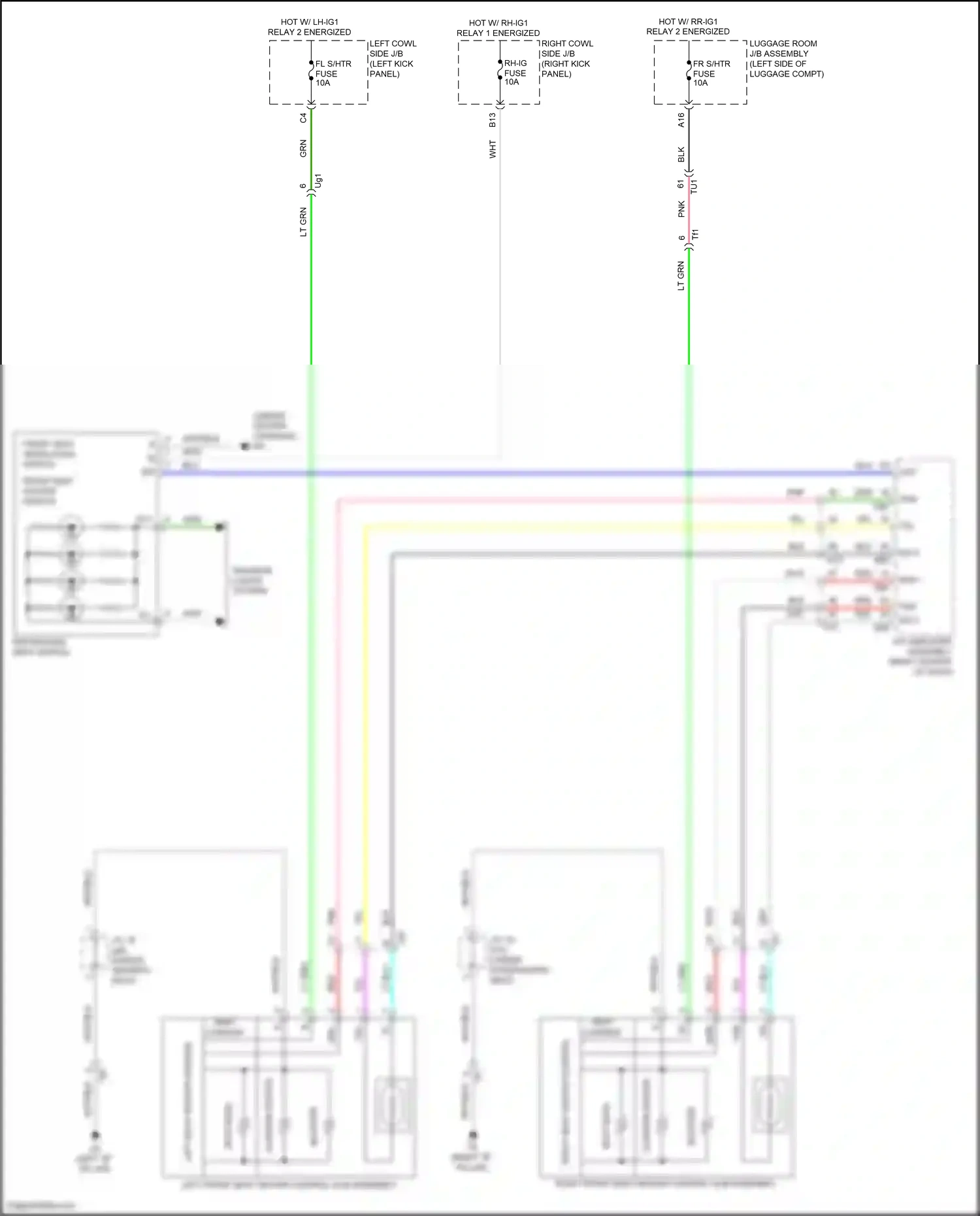 Lexus GS IV facelift (2015-2020) left front seat heater control sub-assembly wiring diagram  (2 of 3)