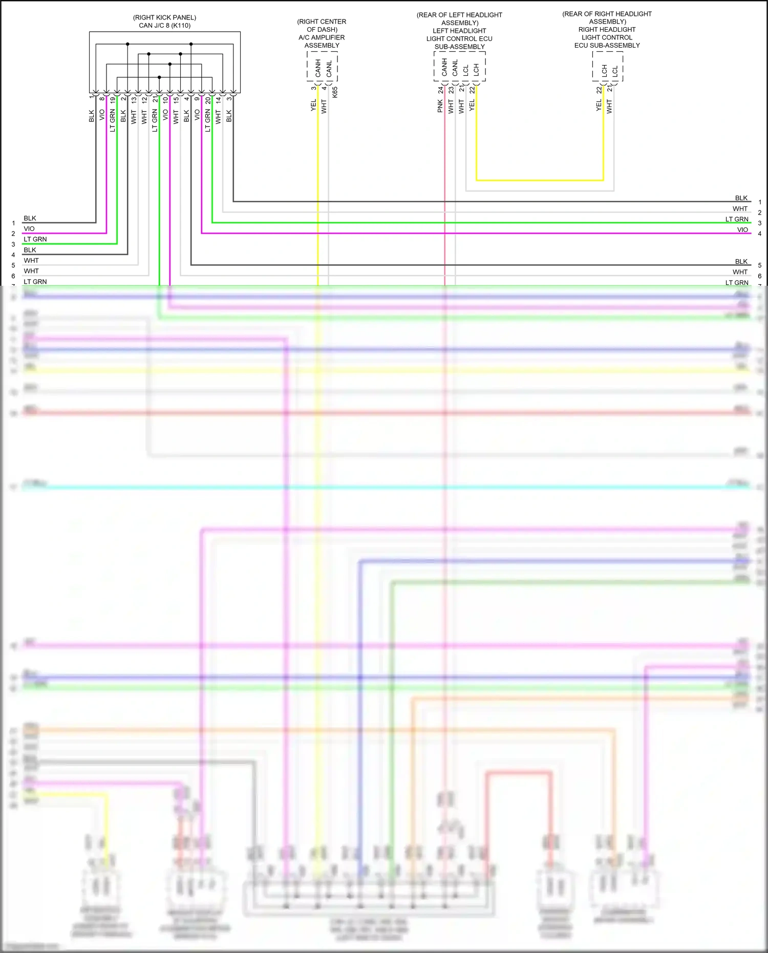 Lexus GS IV facelift (2015-2020) left headlight light control ecu sub-assembly wiring diagram  (2 of 7)