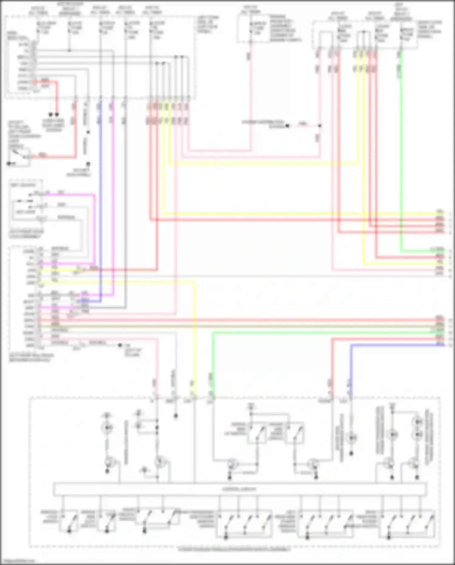 Wiring diagram left rear side power window switch for Lexus GS IV facelift (2015-2020) (1 of 1)