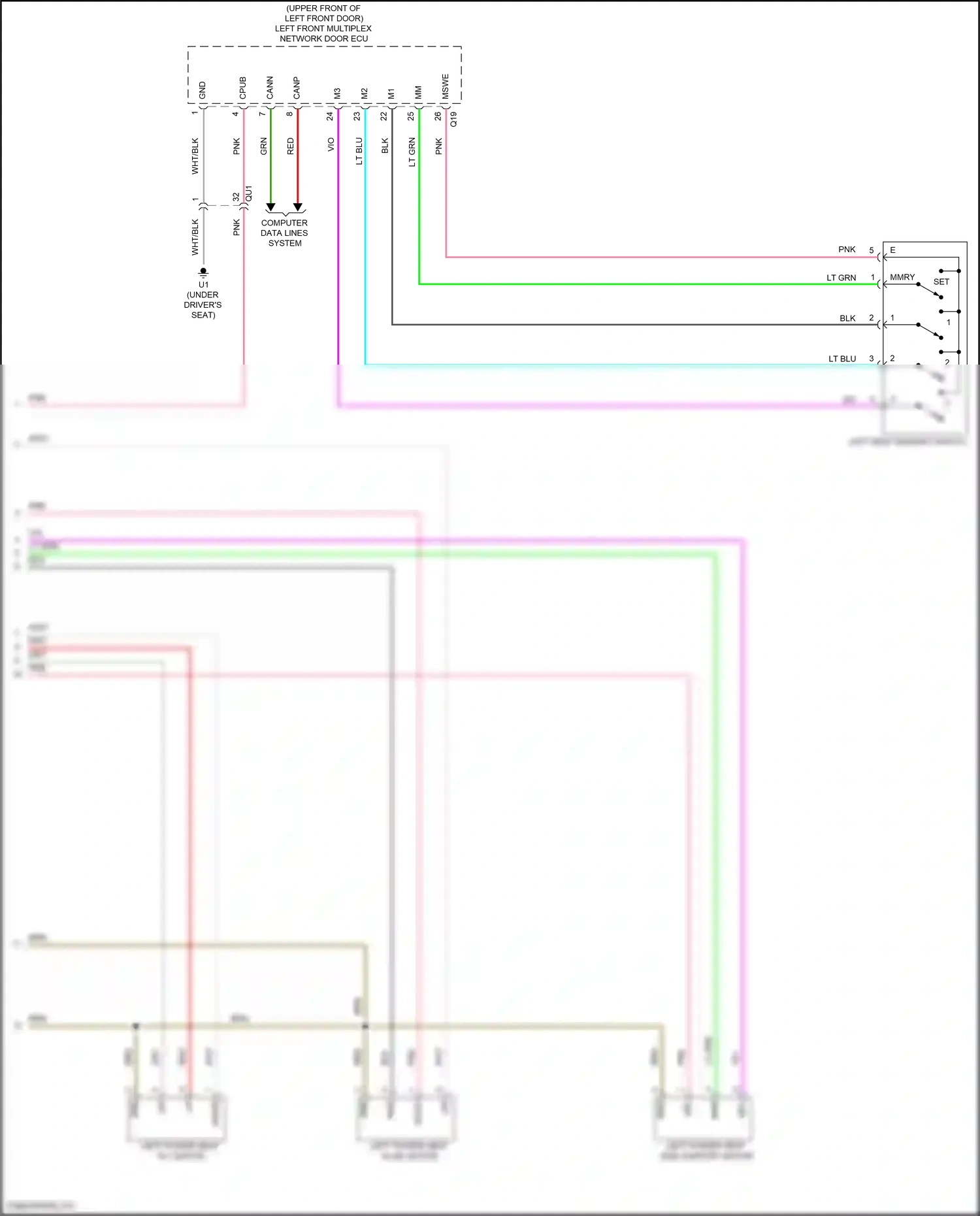 Lexus GS IV facelift (2015-2020) left seat memory switch wiring diagram  (3 of 5)