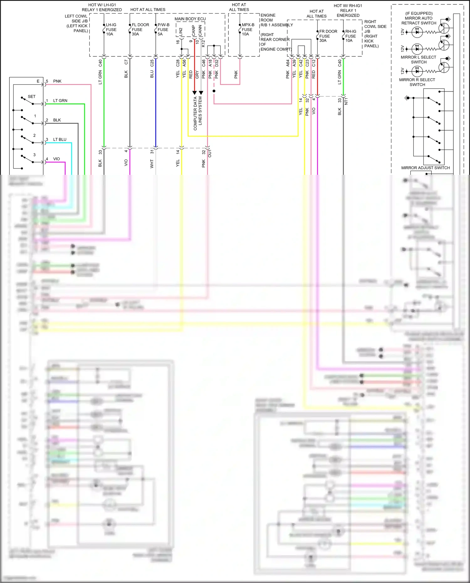 Lexus GS IV facelift (2015-2020) mirror l select switch wiring diagram  (1 of 1)