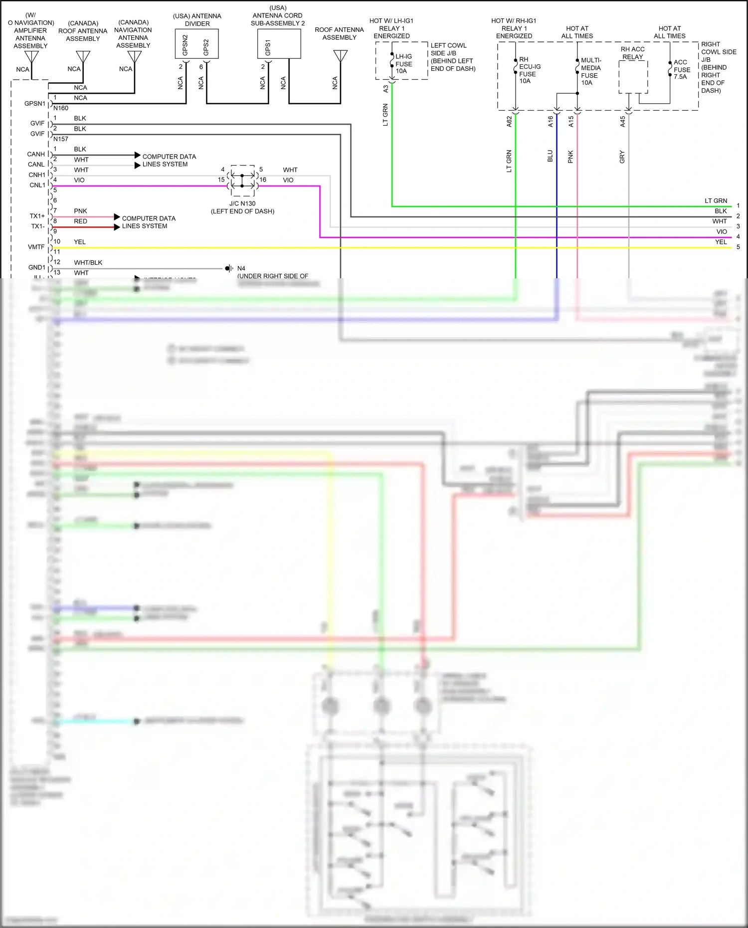 Lexus GS IV facelift (2015-2020) multi media fuse wiring diagram  (1 of 4)