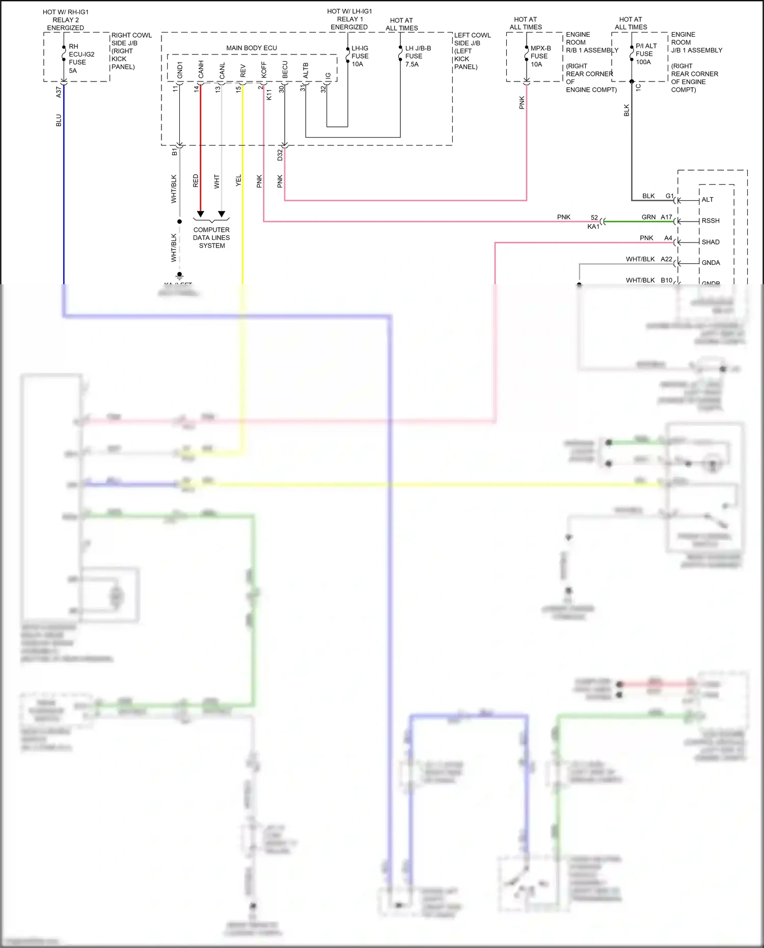 Lexus GS IV facelift (2015-2020) park/ neutral position switch assembly wiring diagram  (1 of 1)