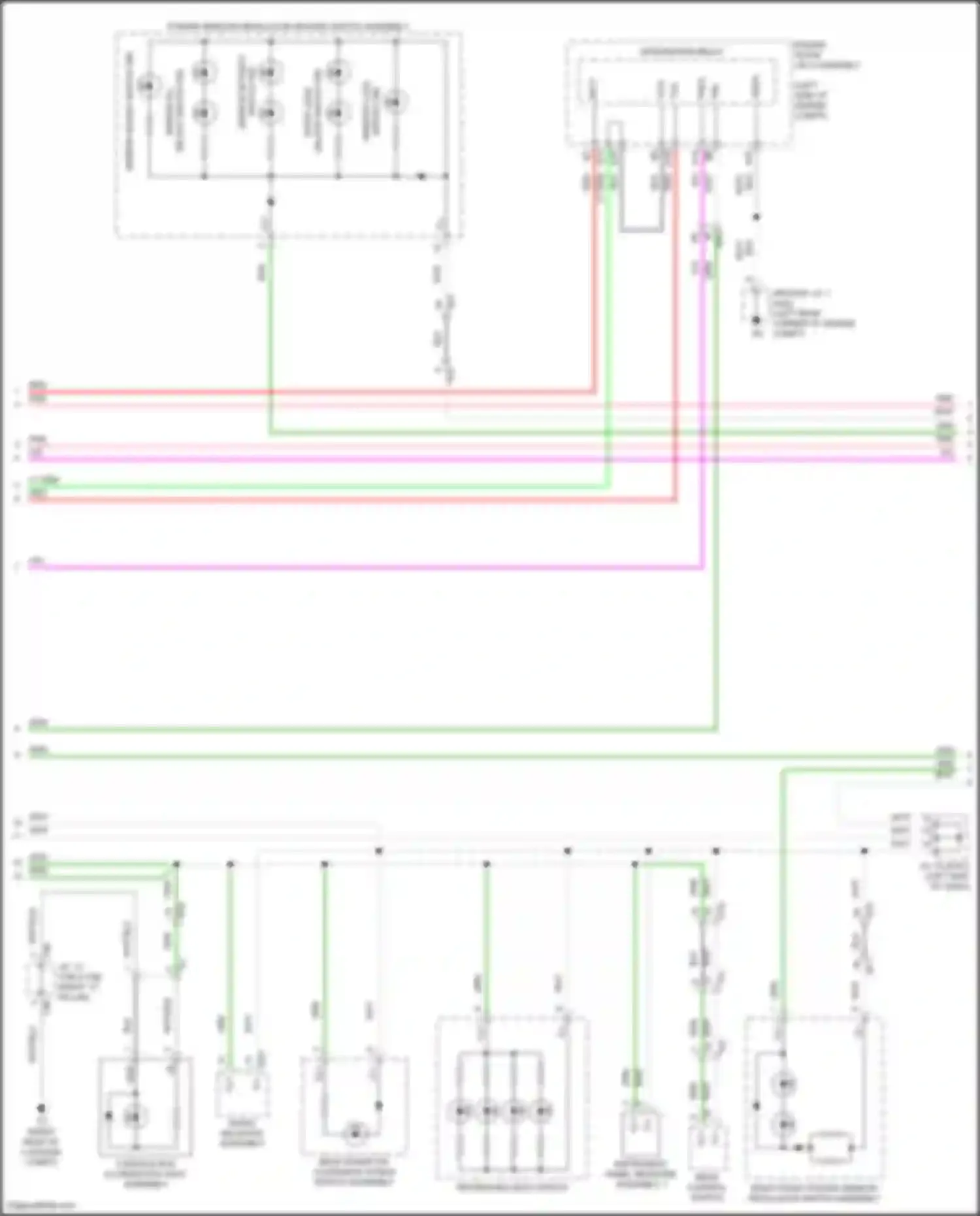 Wiring diagram right front power window regulator switch assembly for Lexus GS IV facelift (2015-2020)