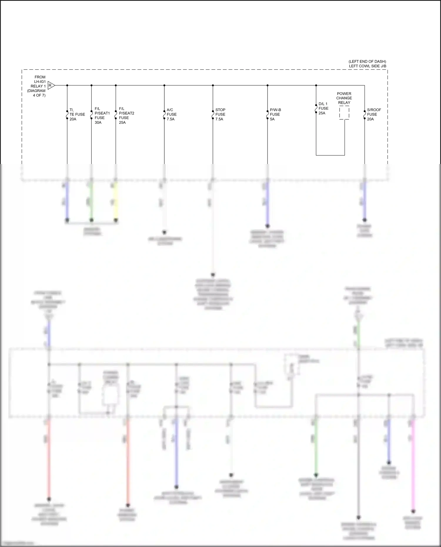 Lexus GS IV facelift (2015-2020) power windows system wiring diagram  (9 of 12)