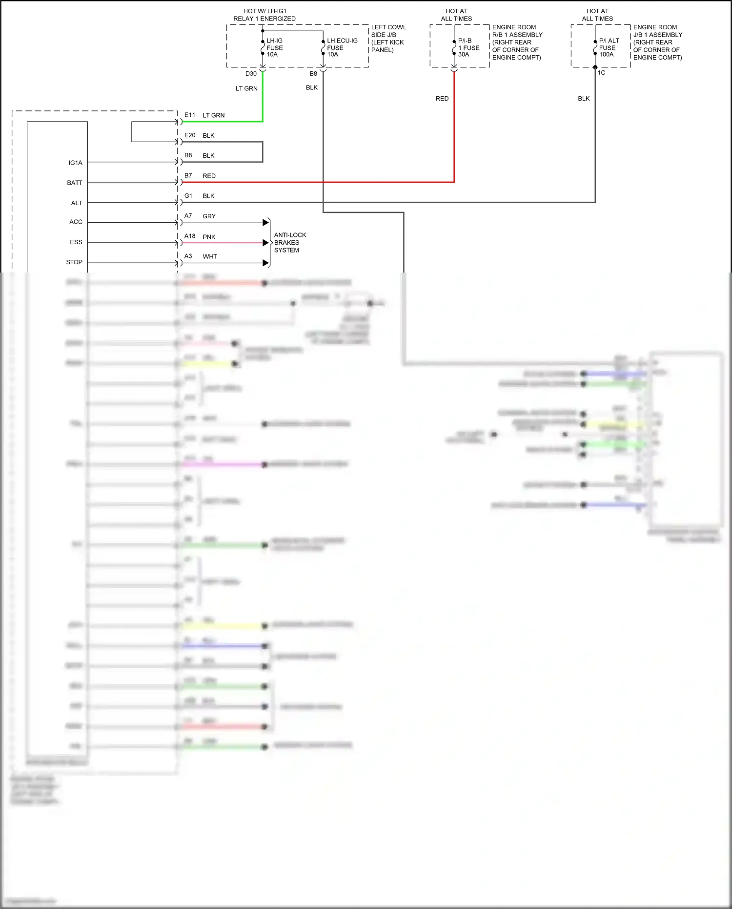Lexus GS IV facelift (2015-2020) power windows system wiring diagram  (4 of 12)